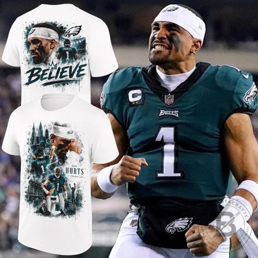 Jalen Hurts Philadelphia Eagles Football Player White T-Shirt