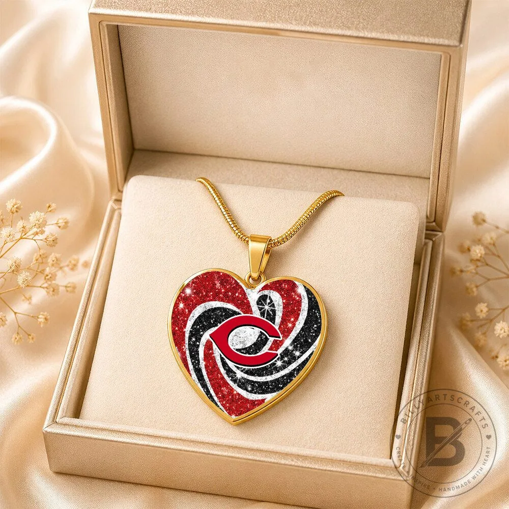 Heart-Shaped Pendant Necklace Featuring Atlanta Braves Baseball Team