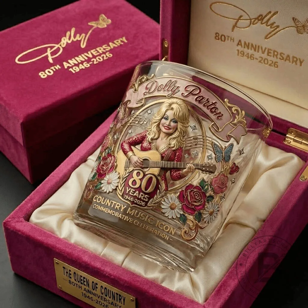 Commemorative Drinking Glass for Dolly Parton's 80th Anniversary as a Country Music Icon