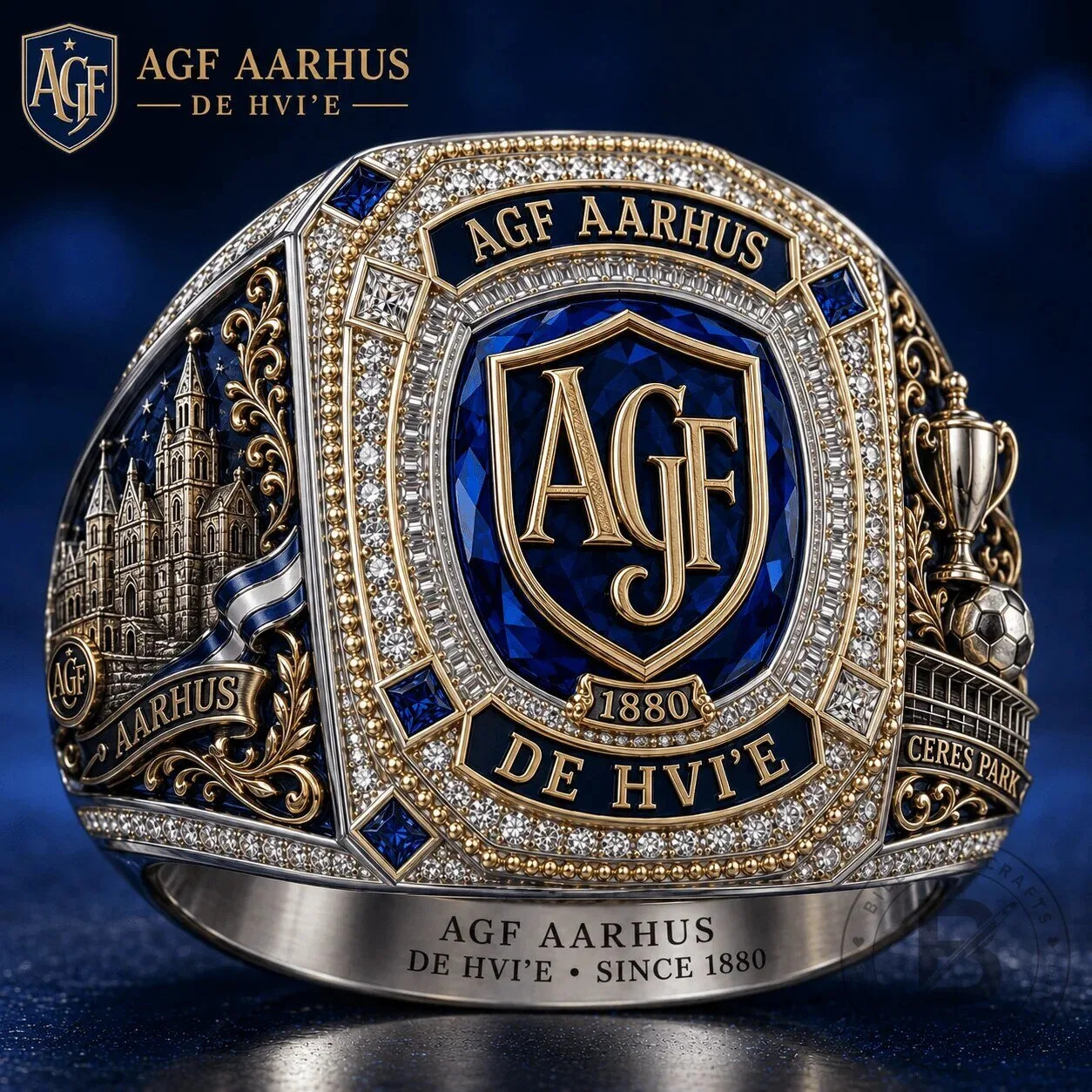 AGF Aarhus De Hvi'e 1880 Football Club Commemorative Championship Ring