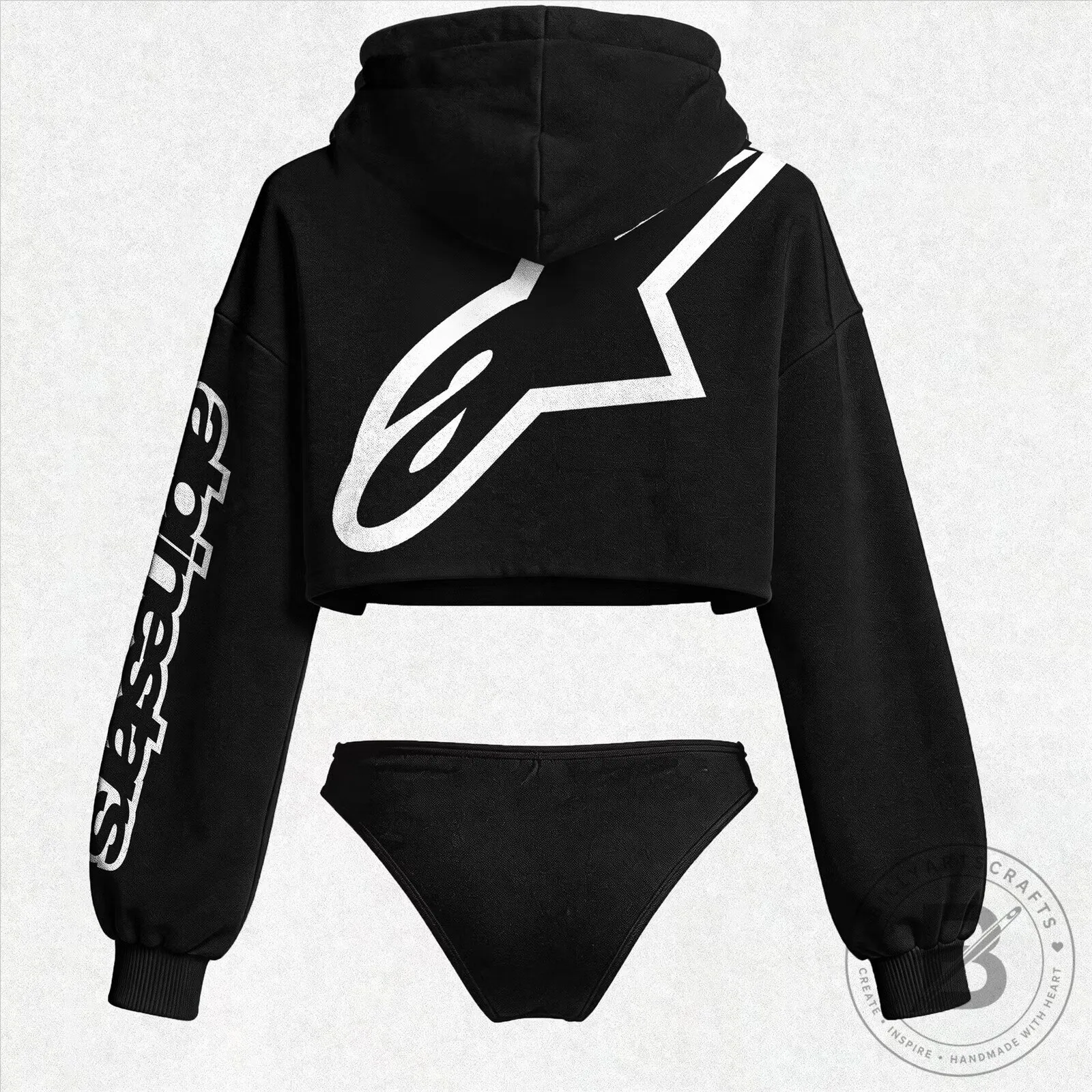 Cropped Hoodie and Thong Set for Women by Alpinestars