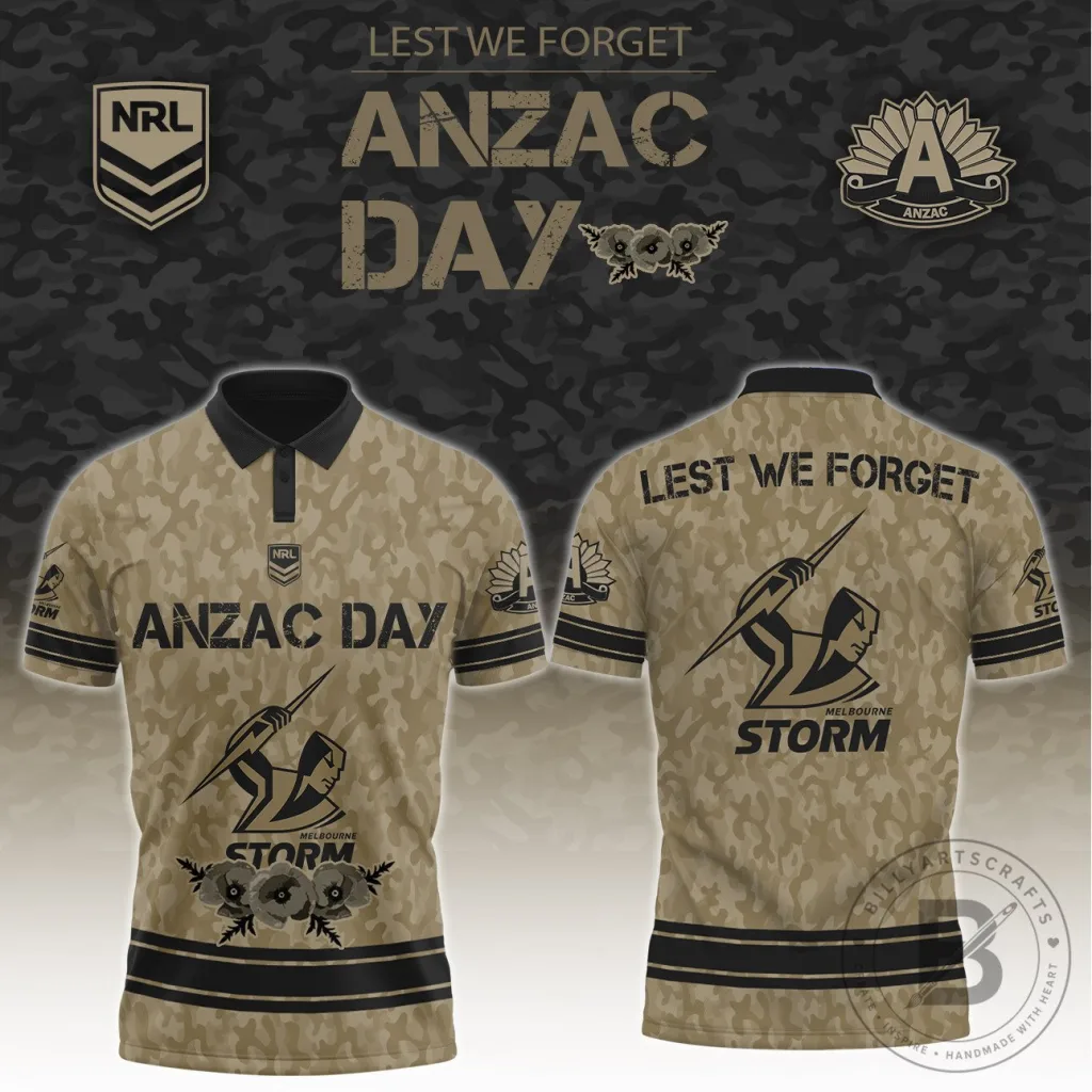 _ Melbourne Storm x Anzac Day “Never Forget History” Polo Limited Edition
