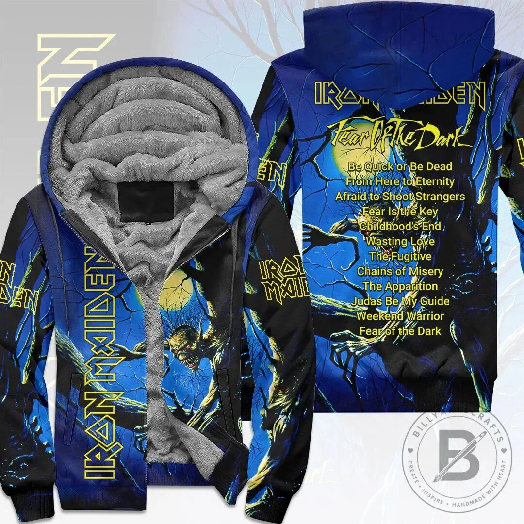 Iron Maiden Fear of the Dark Album Art Full Zip Fleece Hoodie