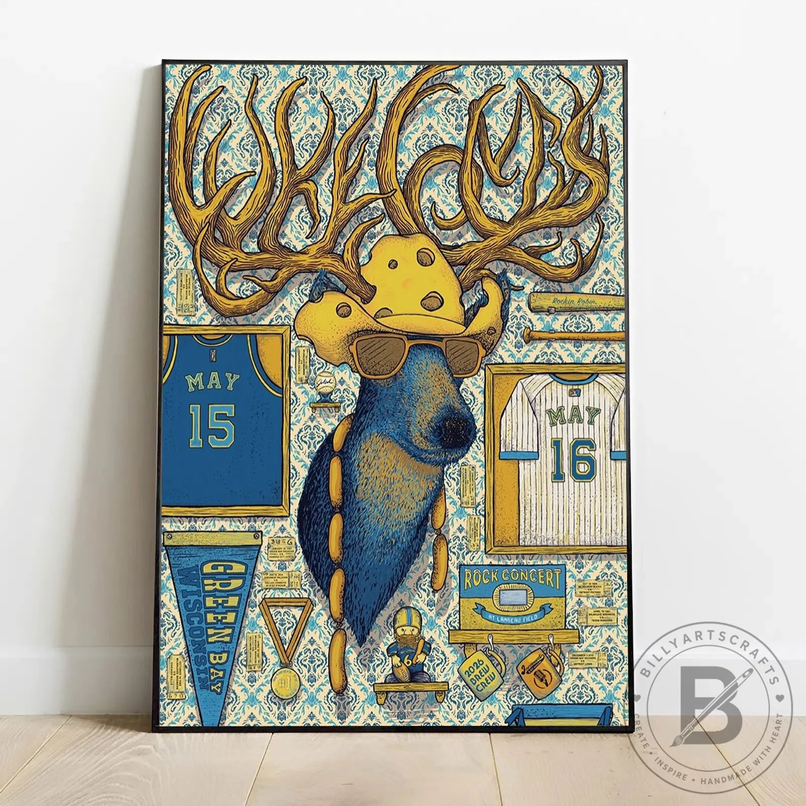 Lambeau Field Concert May 15 and 16 Deer Artwork Poster