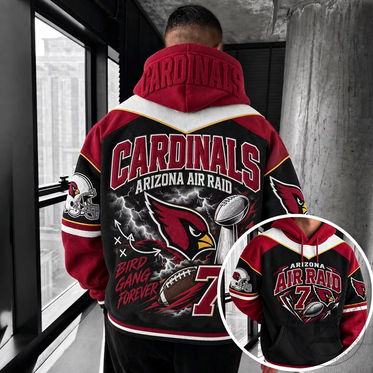 Arizona Cardinals Football Team Air Raid Bird Gang Hoodie