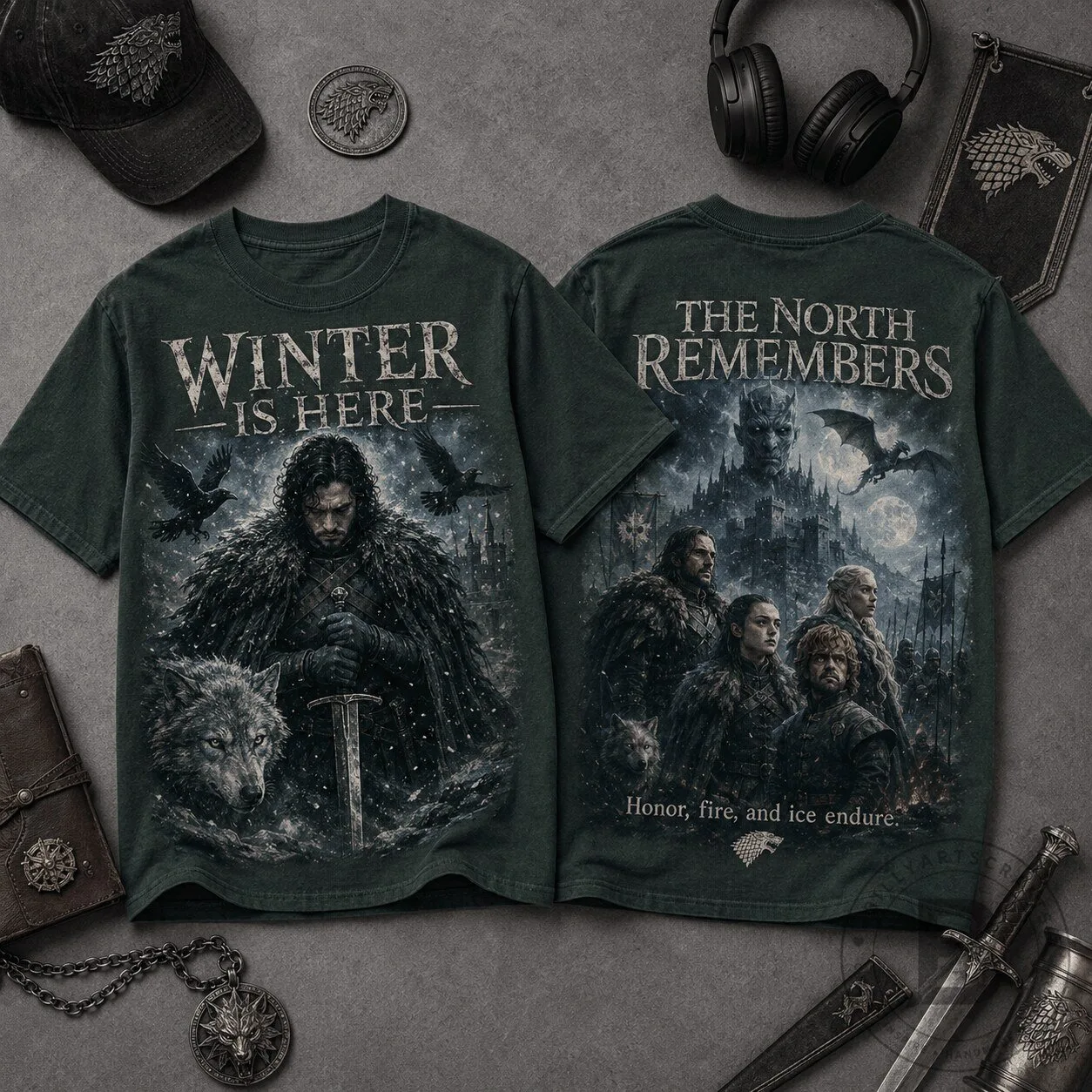 Game of Thrones Winter Is Here Jon Snow Fantasy T-Shirt