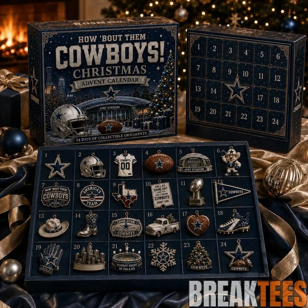 Dallas Cowboys Christmas Advent Calendar with 24 Collectible Ornaments
