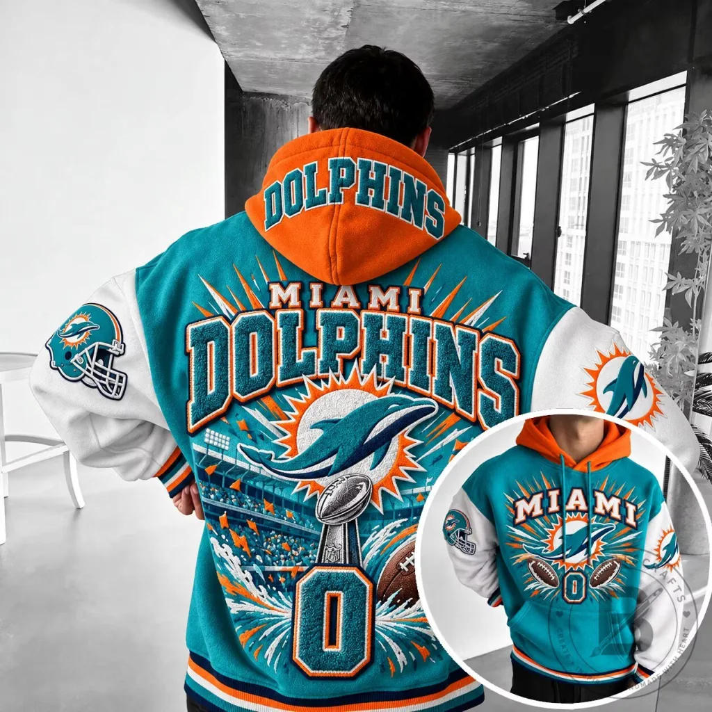 Miami Dolphins Super Bowl Champions Varsity Style Hoodie