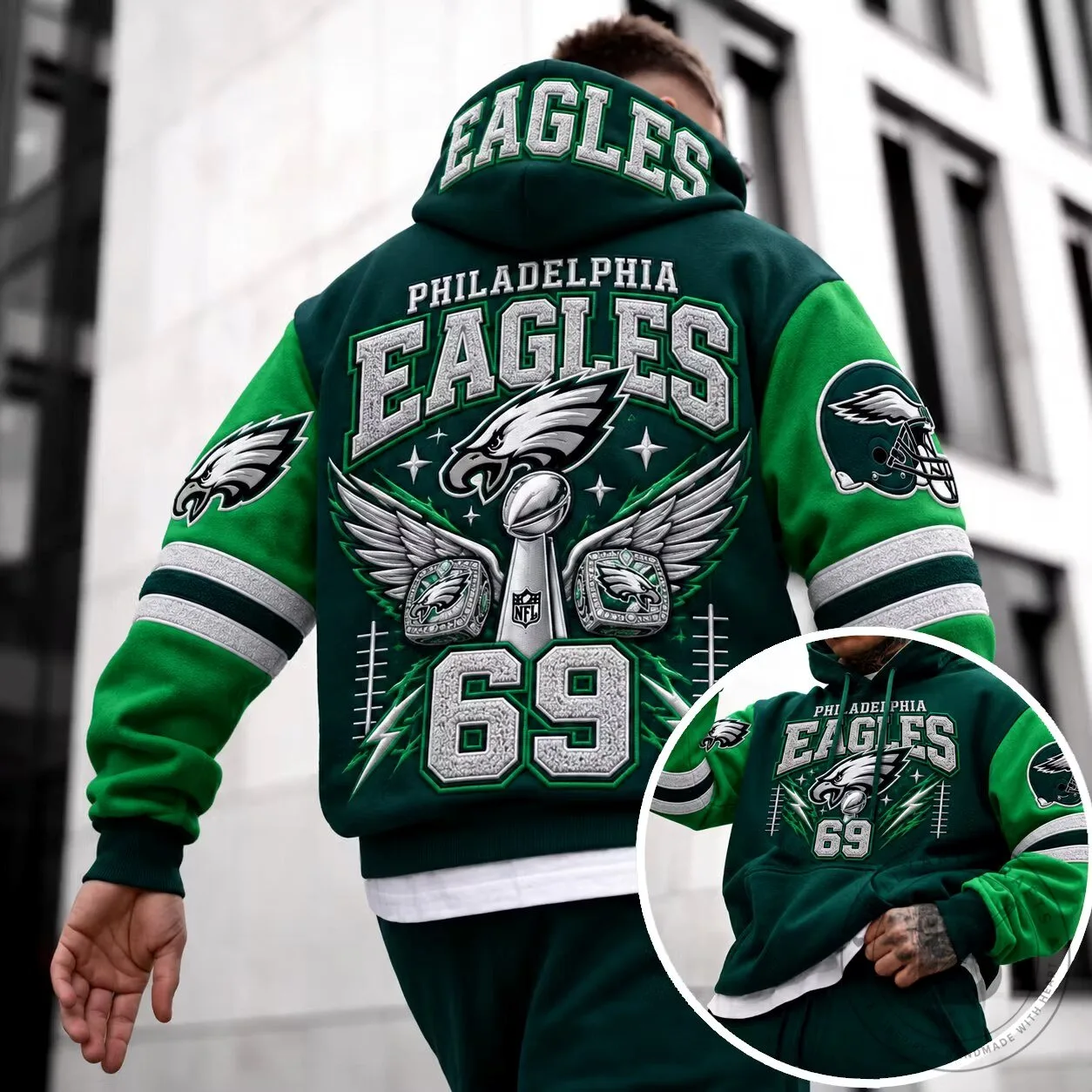 Philadelphia Eagles Super Bowl Champions Commemorative Green Hoodie