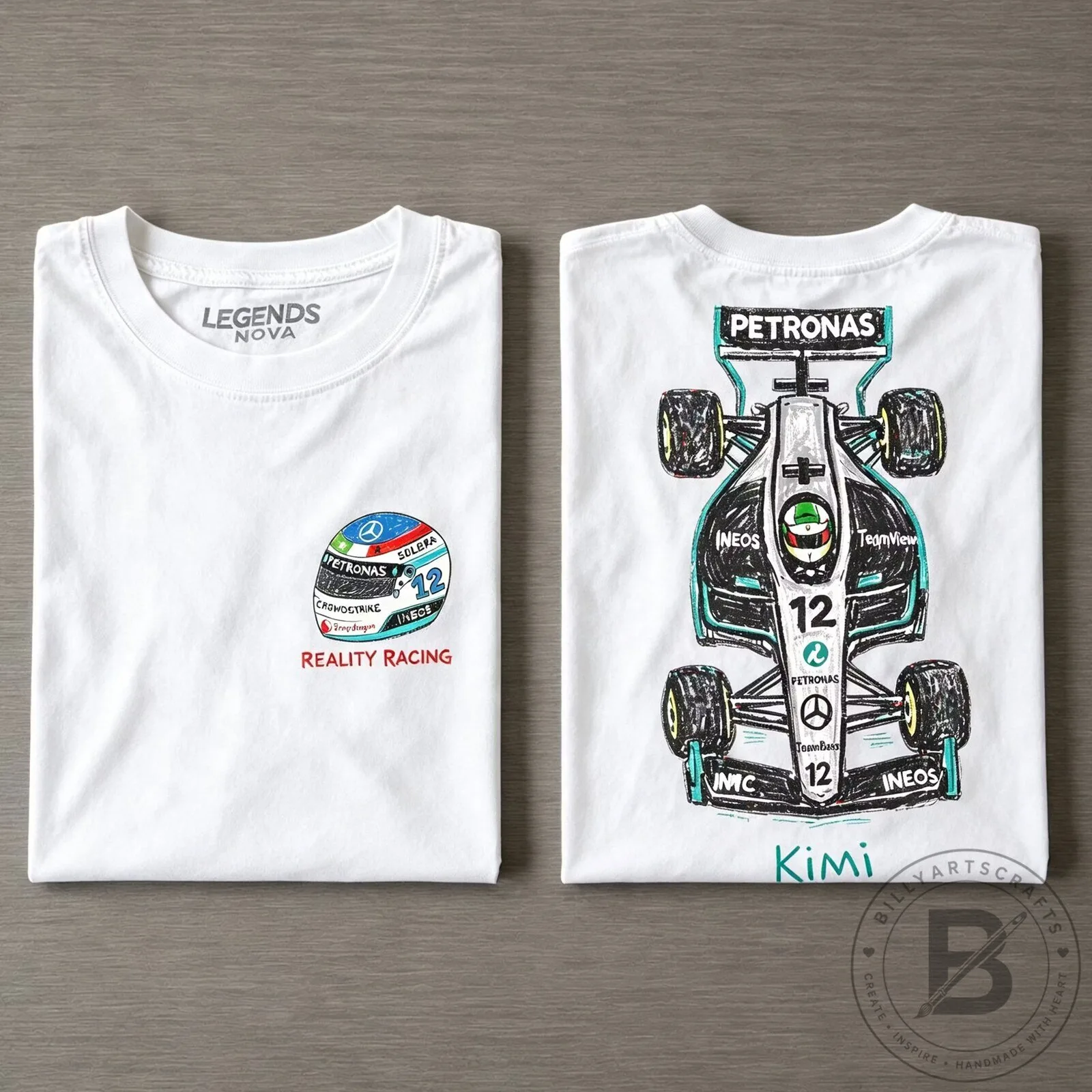 Kimi Antonelli Formula One Racing Car Driver White T-Shirt