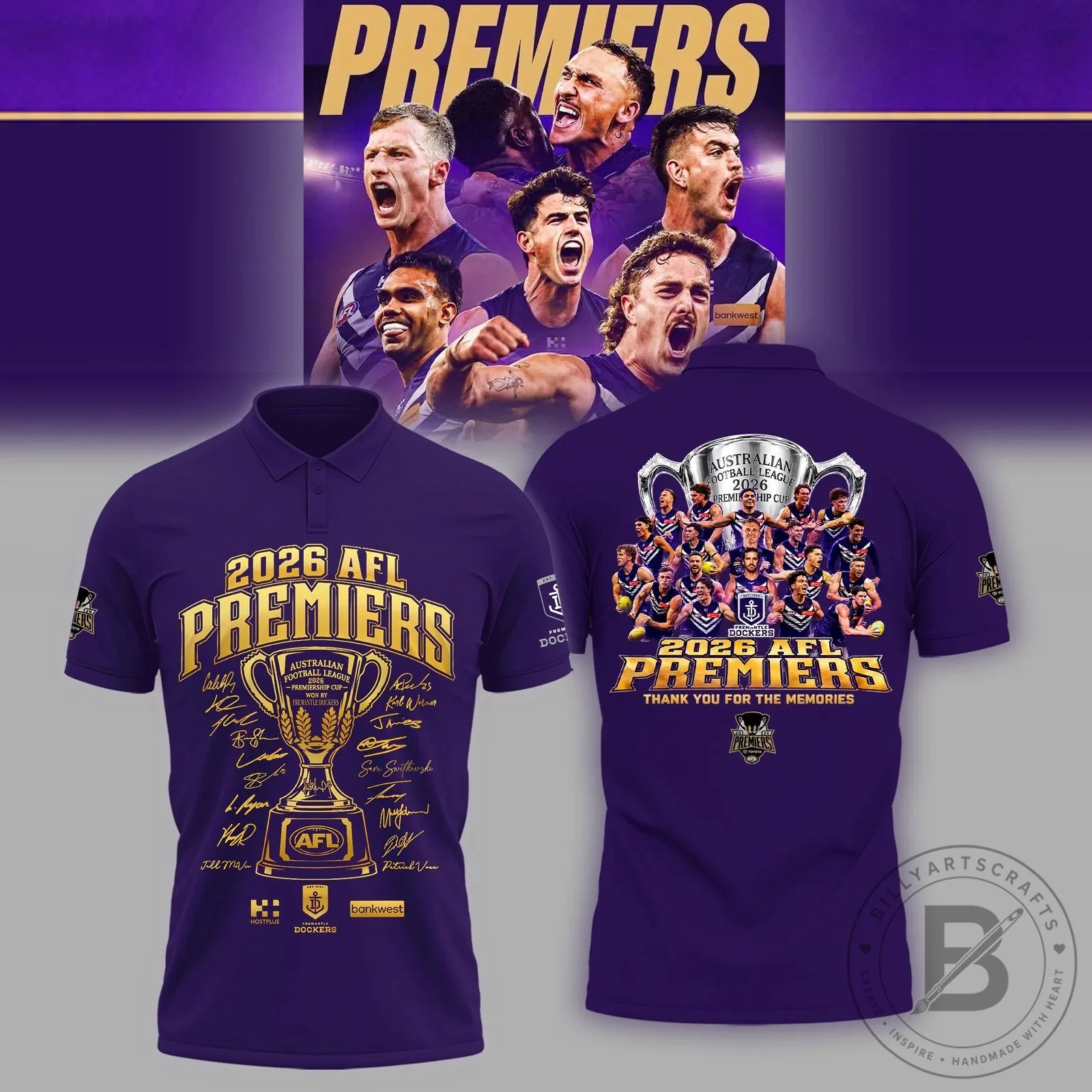 2026 AFL Premiers Polo Shirt by Fremantle Dockers