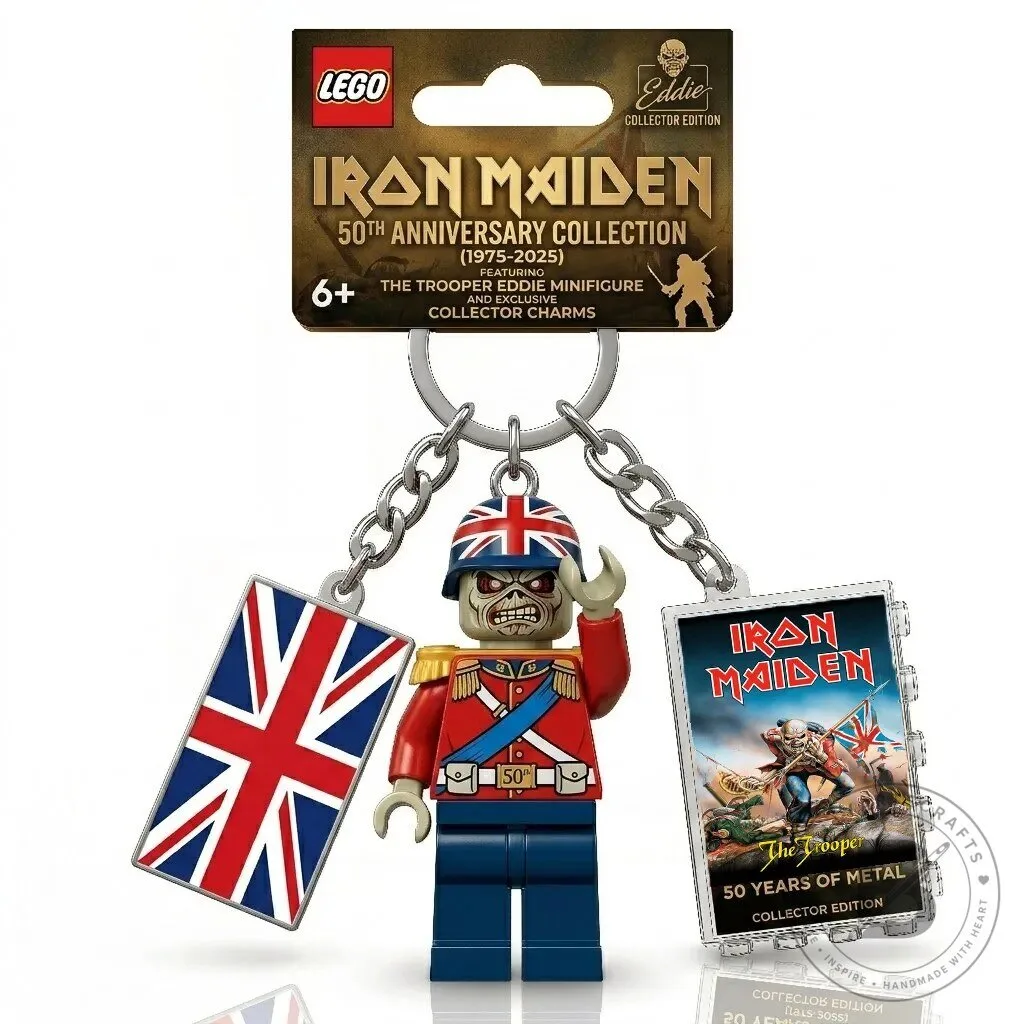 Iron Maiden The Trooper Eddie Minifigure 50th Anniversary Collector Keychain
