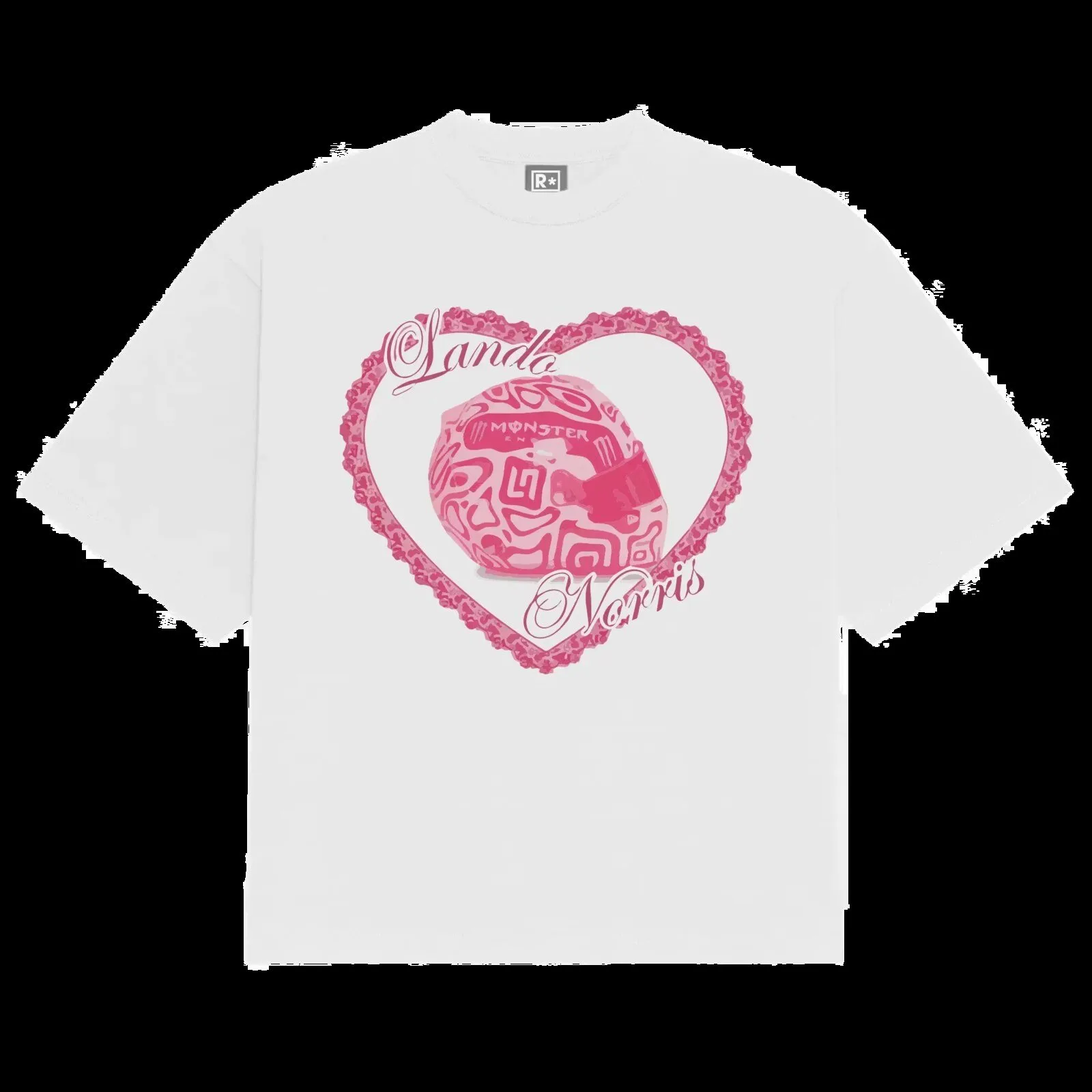 Heart T-Shirt featuring Lando Norris Formula 1 Racing Helmet Design