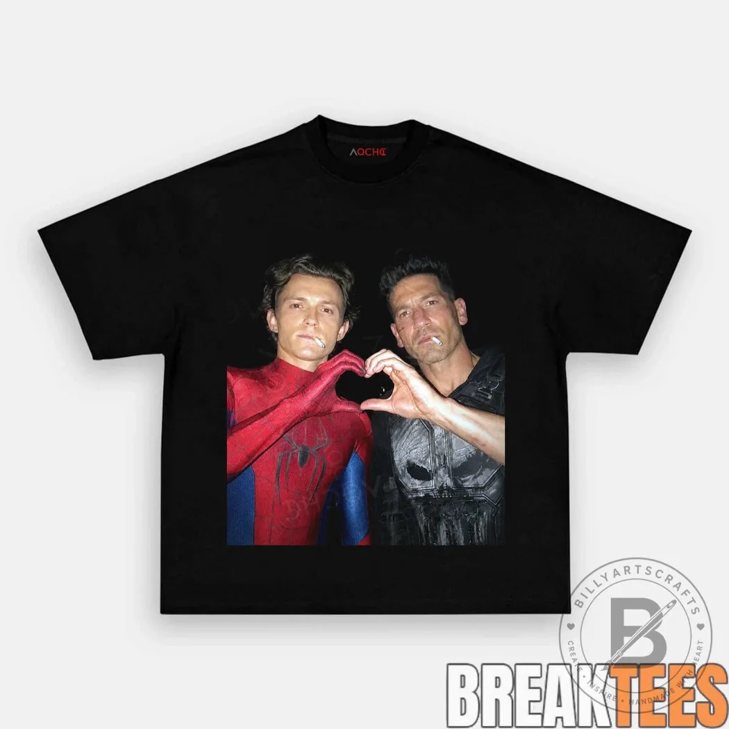 Spider-Man and The Punisher After Hours Smoke Black Graphic T-Shirt