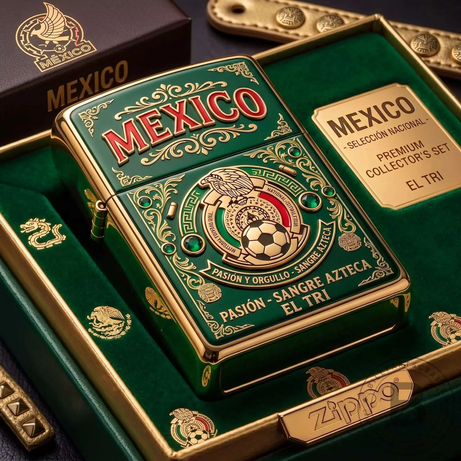 Mexico National Football Team Premium Collector's Set Zippo Lighter