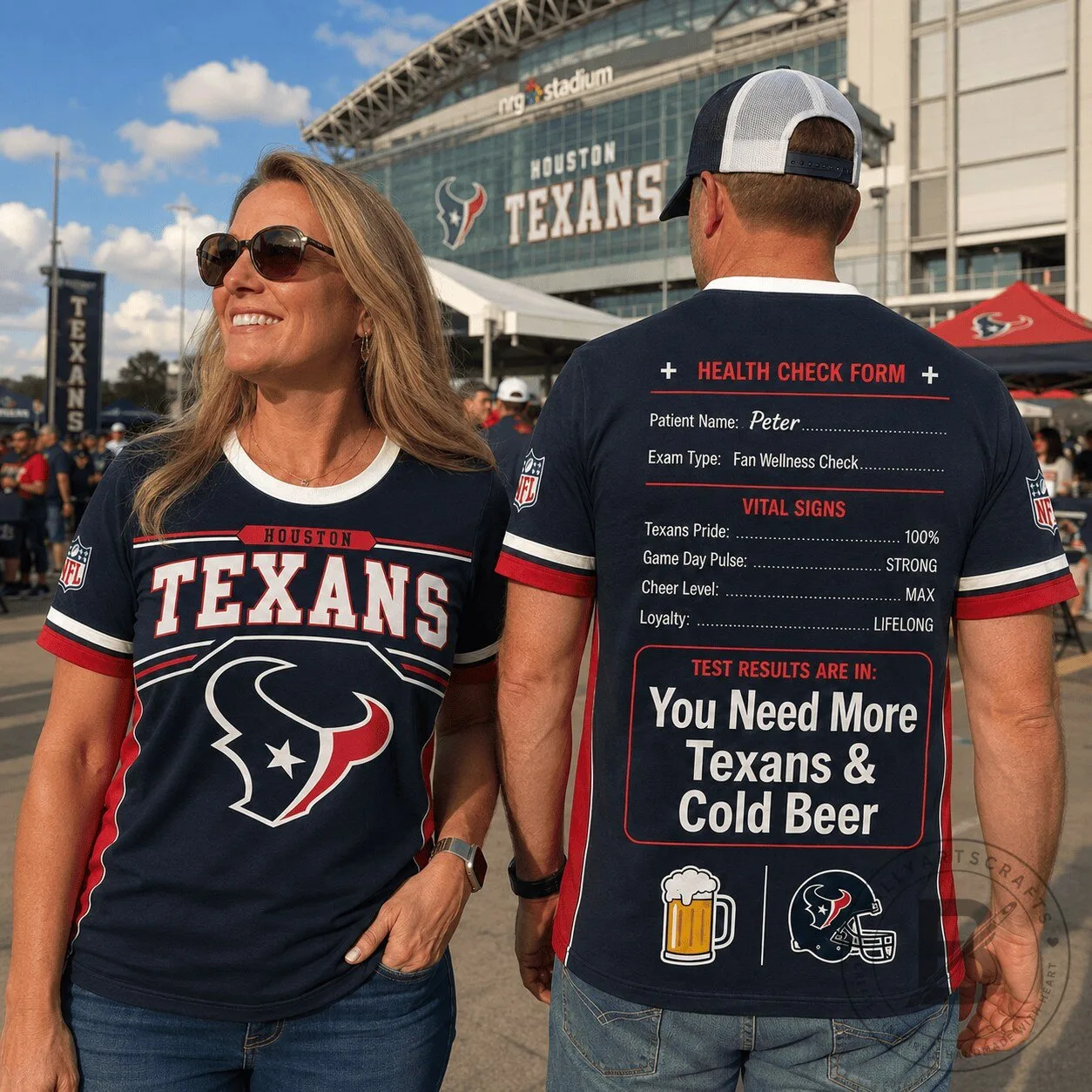 Houston Texans Football Fan Wellness Check Funny T-Shirt