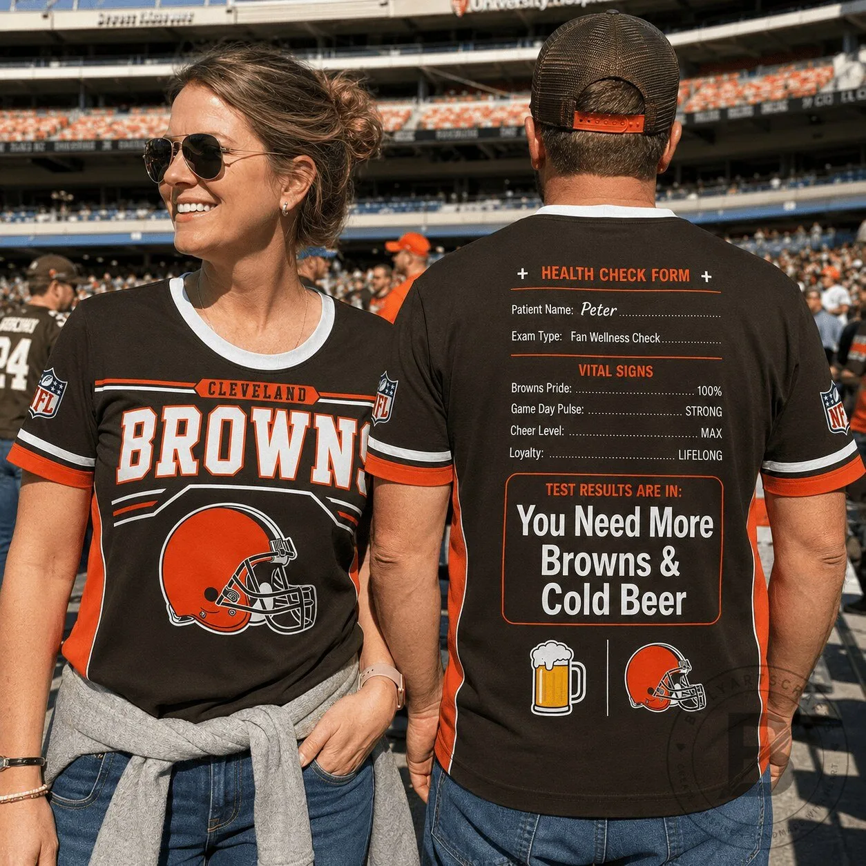 Cleveland Browns Football Fan Wellness Check T-Shirt