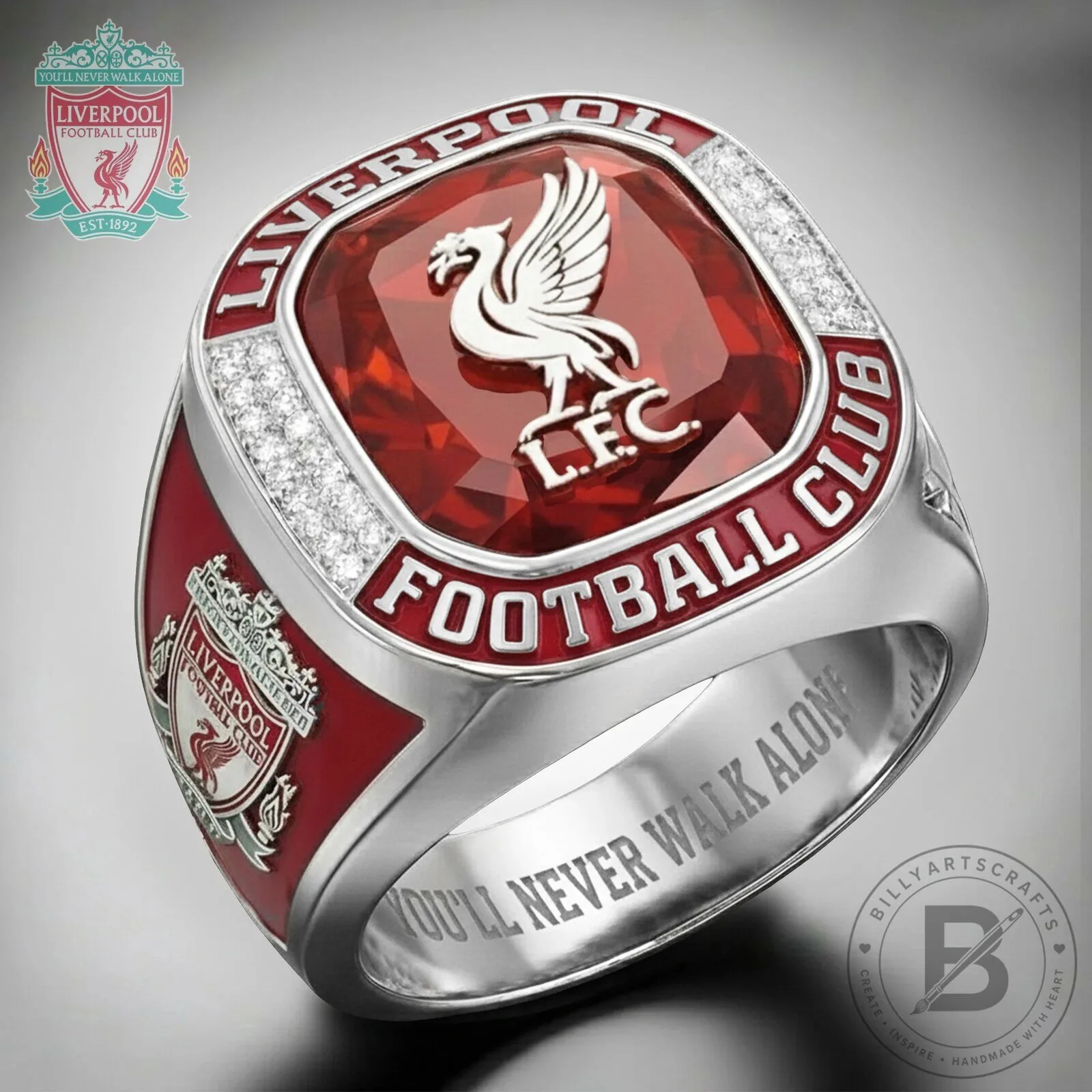 You'll Never Walk Alone Silver Ring by Liverpool FC