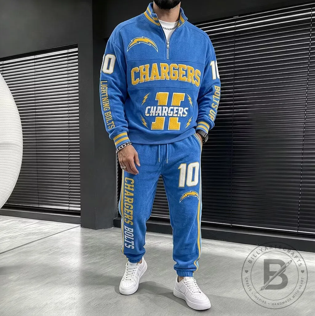 Los Angeles Chargers Football Team Blue Tracksuit Set for Men