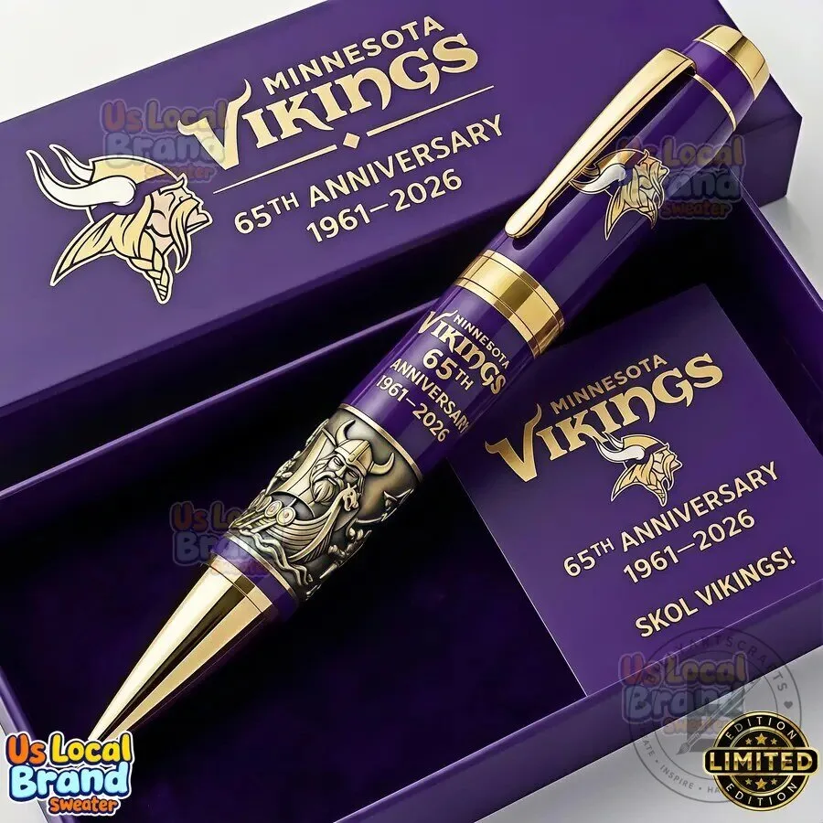 Minnesota Vikings 65th Anniversary Gold Tone Rollerball Pen