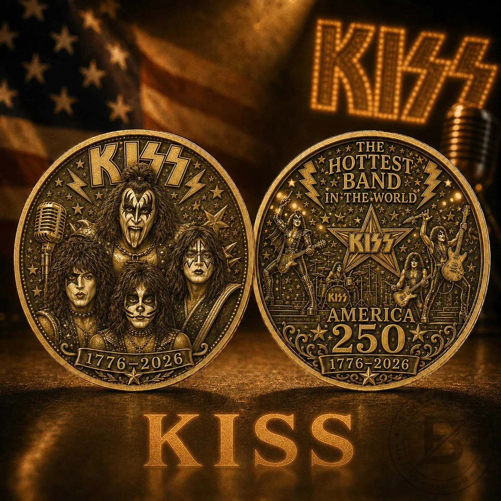 KISS The Hottest Band In The World America 250th Anniversary Commemorative Coin