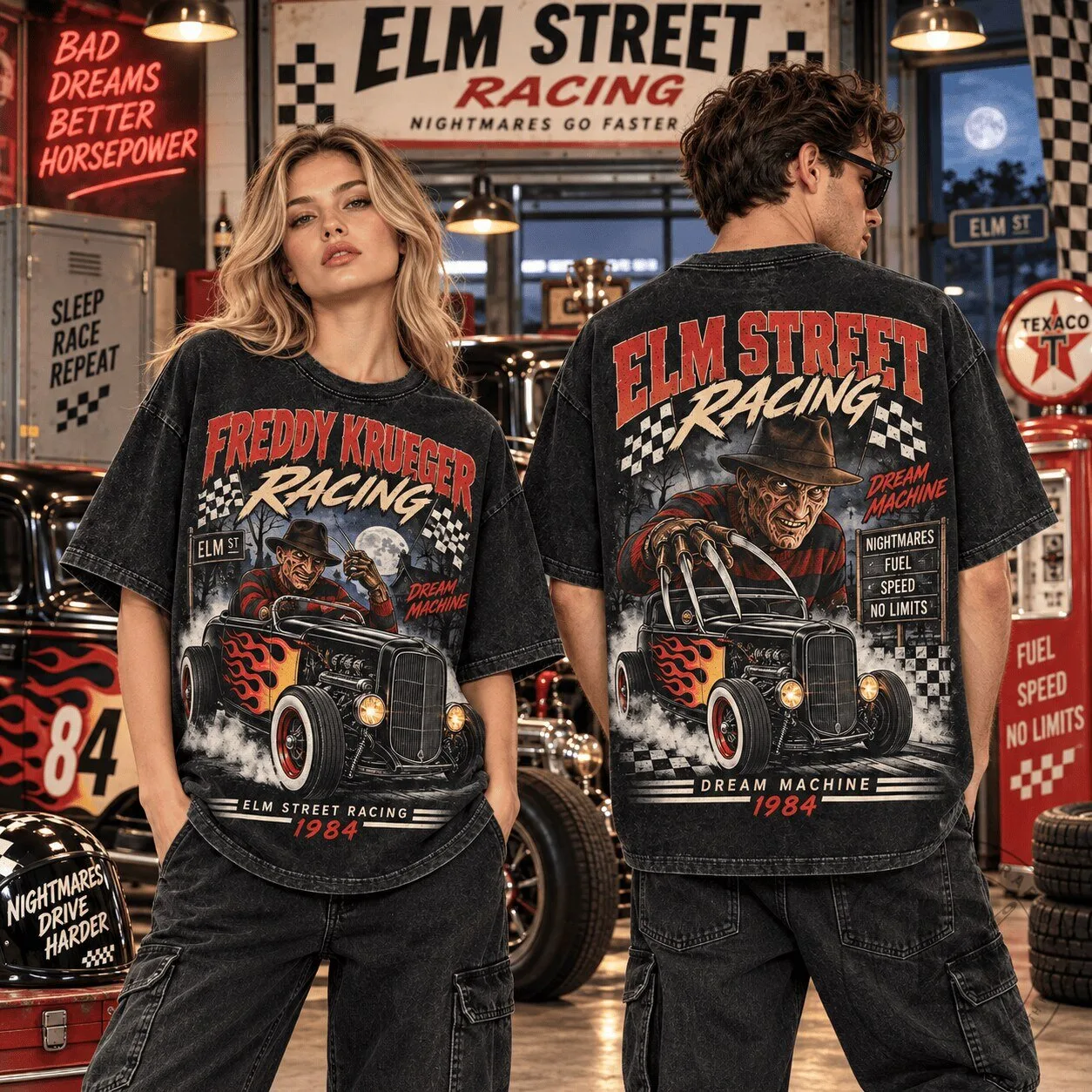 Freddy Krueger Elm Street Racing Dream Machine T-Shirt