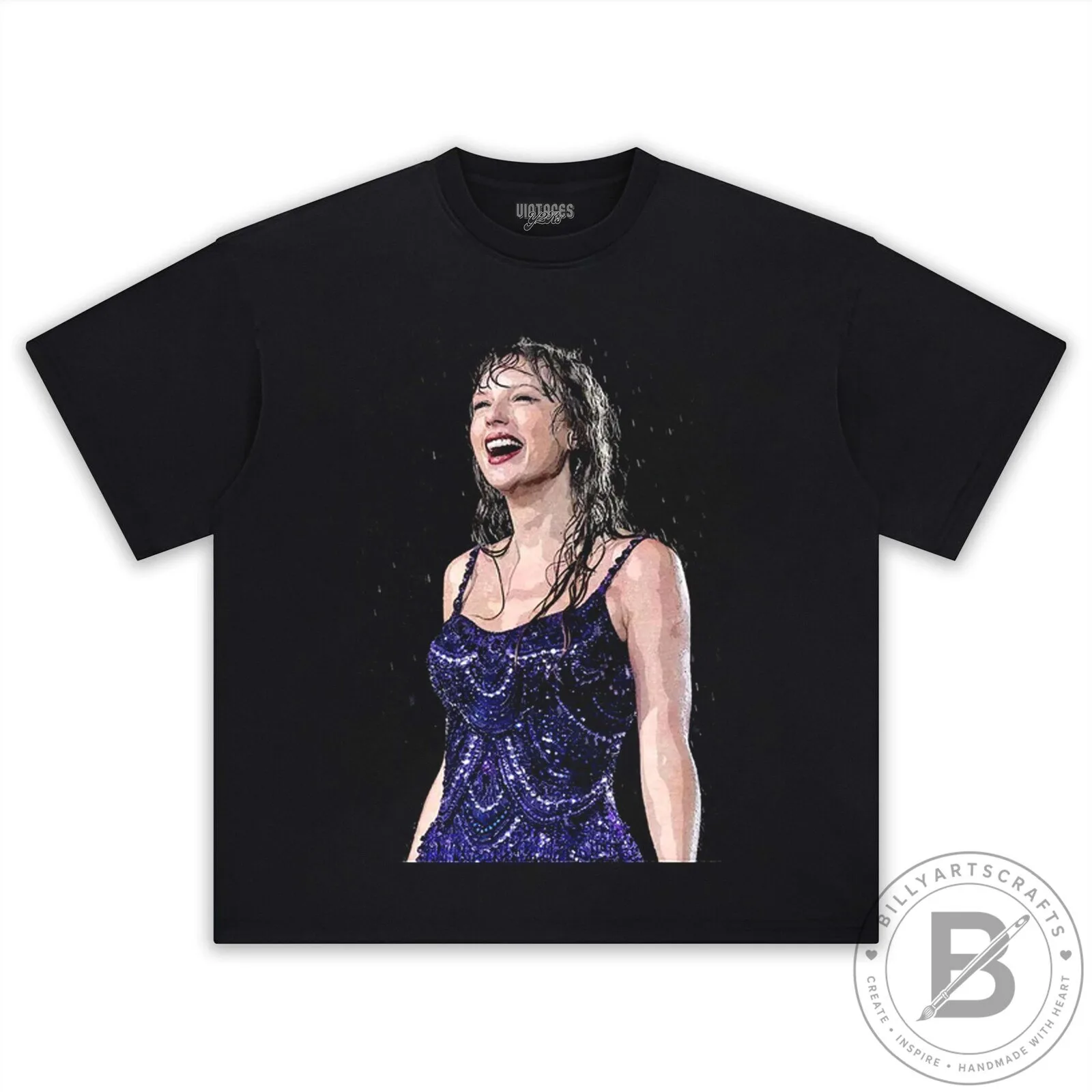 Taylor Swift Eras Tour Concert Black Graphic T-Shirt