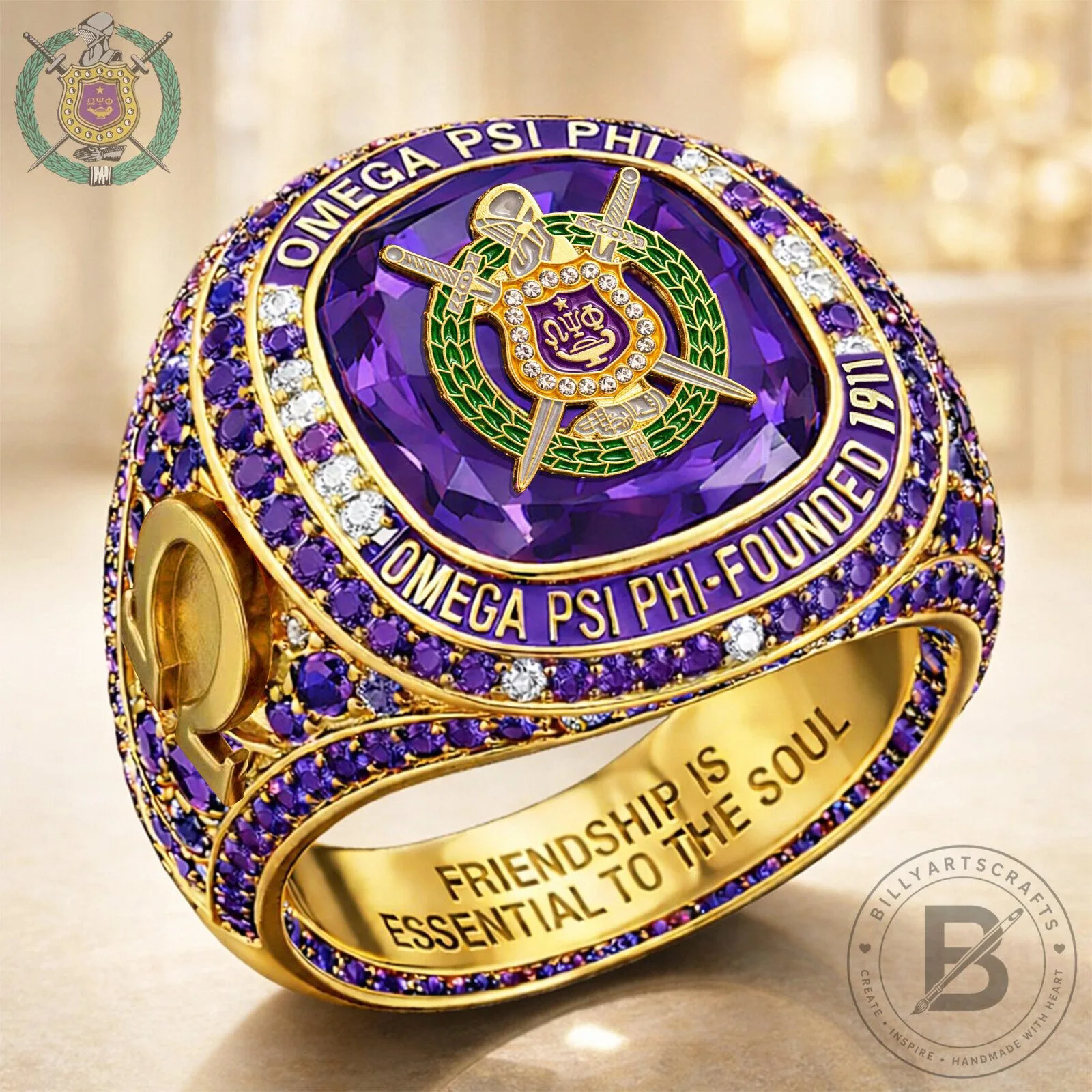 Omega Psi Phi Fraternity Founded 1911 Friendship Is Essential To The Soul Ring