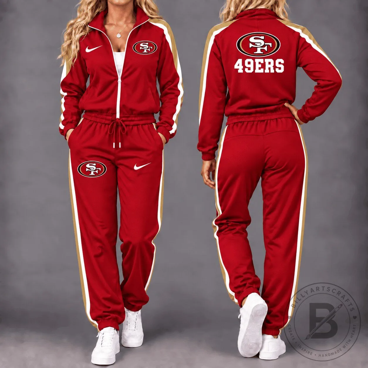 San Francisco 49ers Women's Red and Gold Tracksuit Set