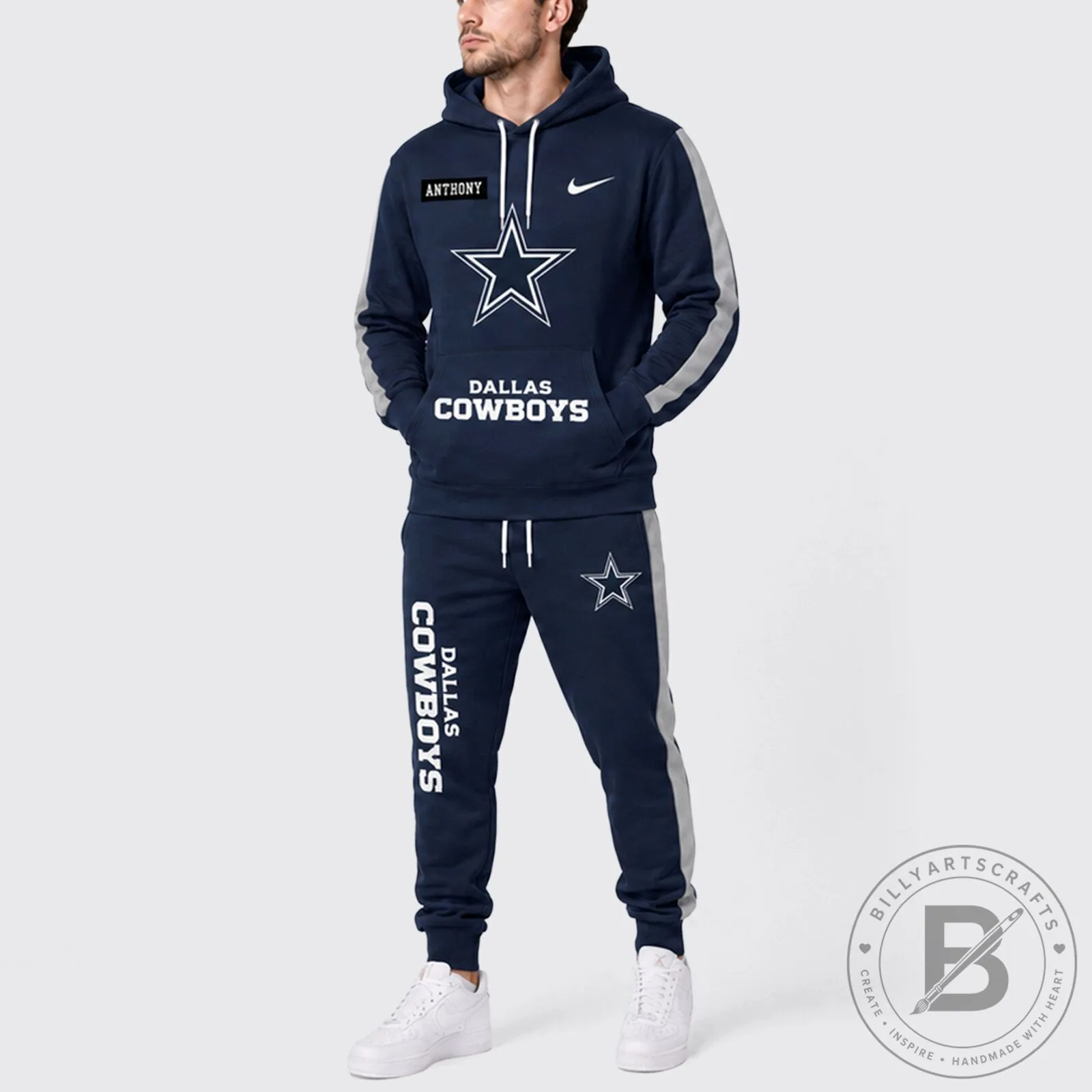 Dallas Cowboys NFL Team Logo Navy Blue Hoodie and Sweatpants Set