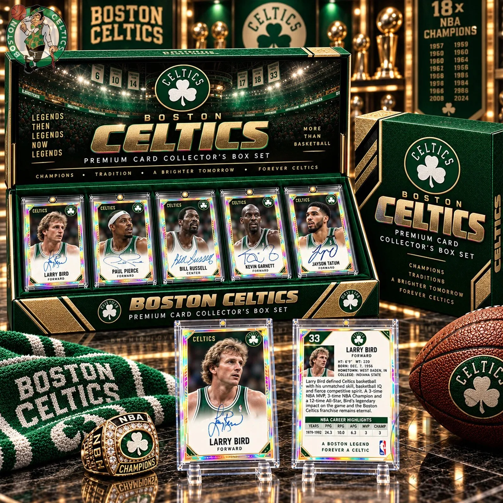 Boston Celtics Premium Card Collector's Box Set