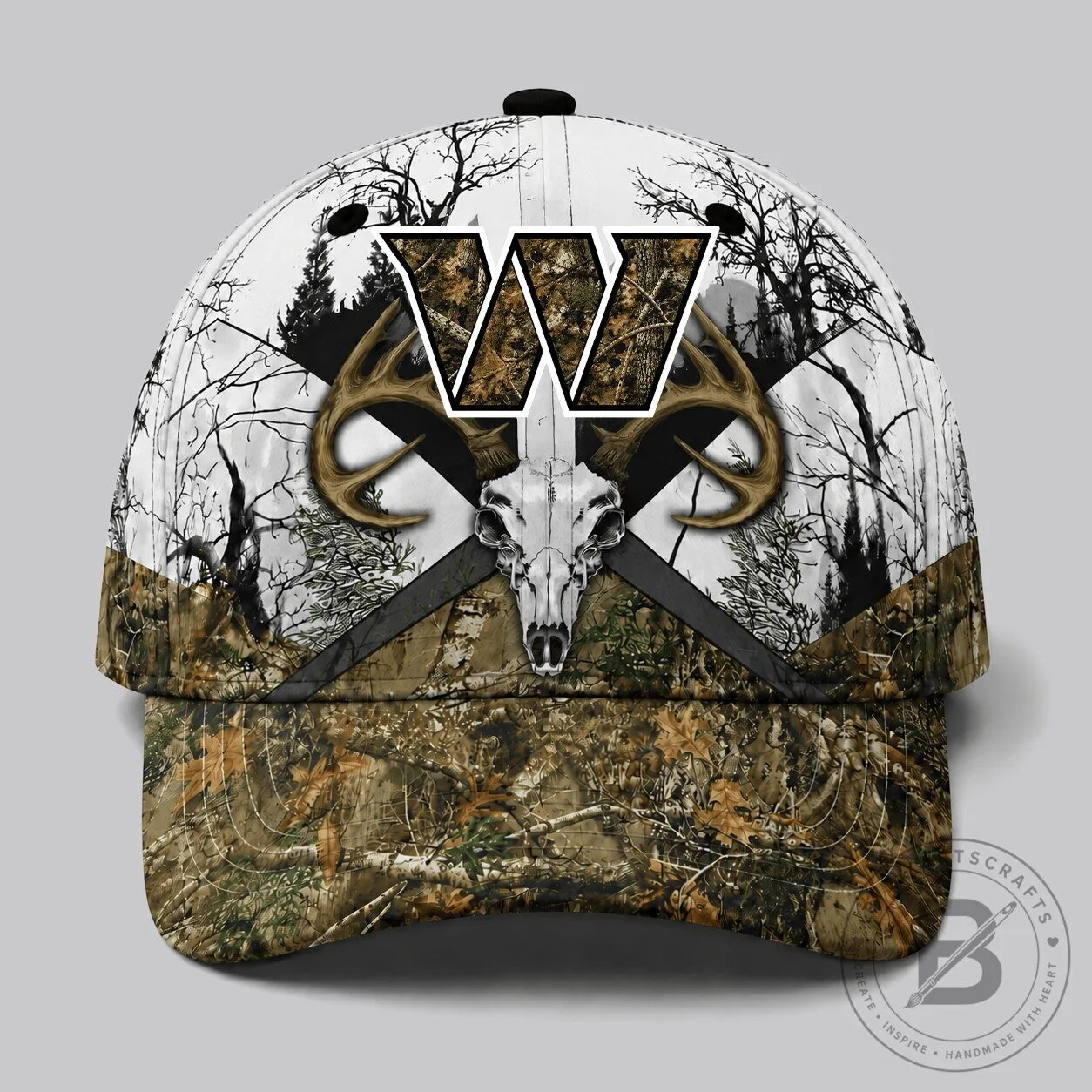 Washington Commanders Deer Skull Camouflage Hunting Baseball Cap Hat