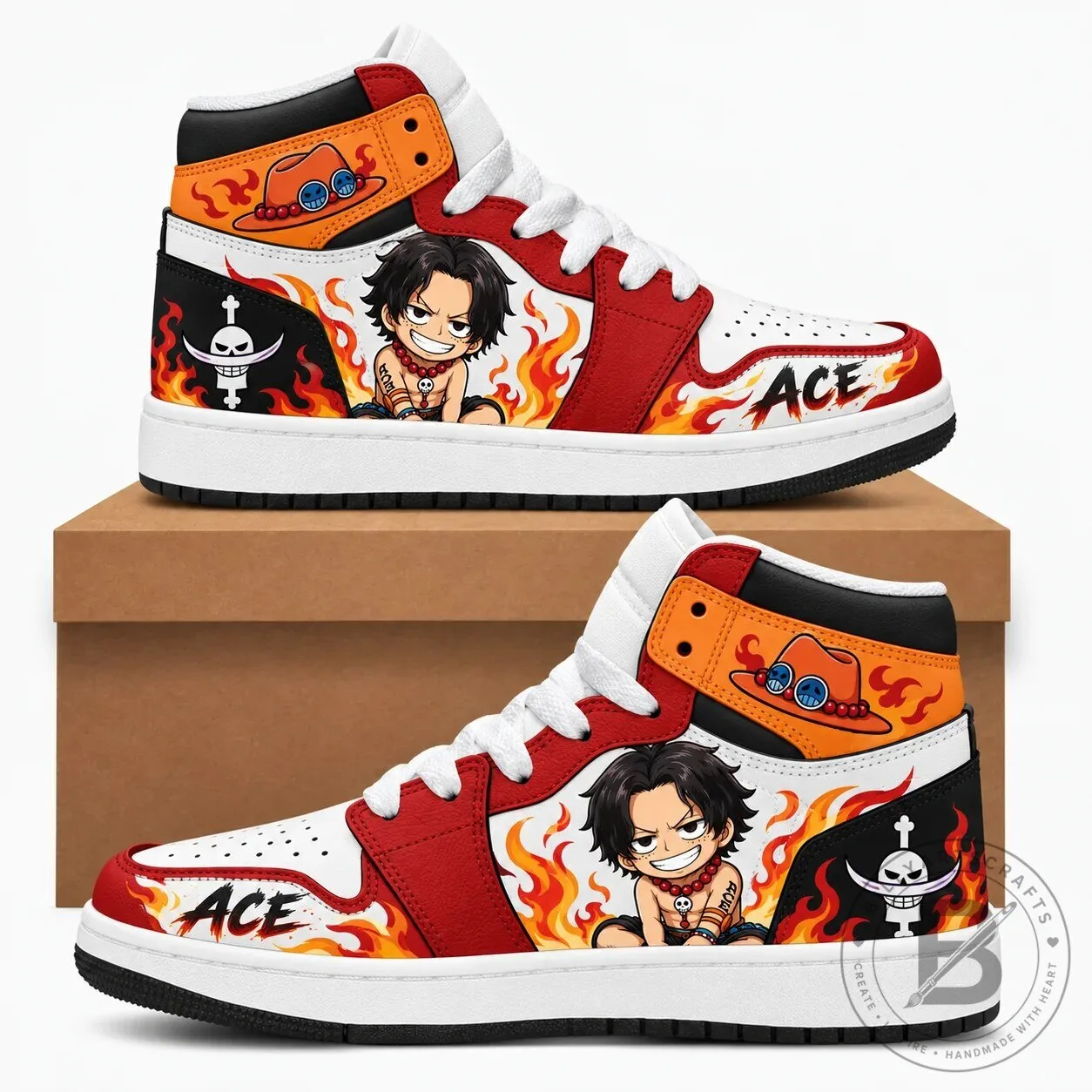 One Piece Portgas D. Ace Anime High Top Sneakers