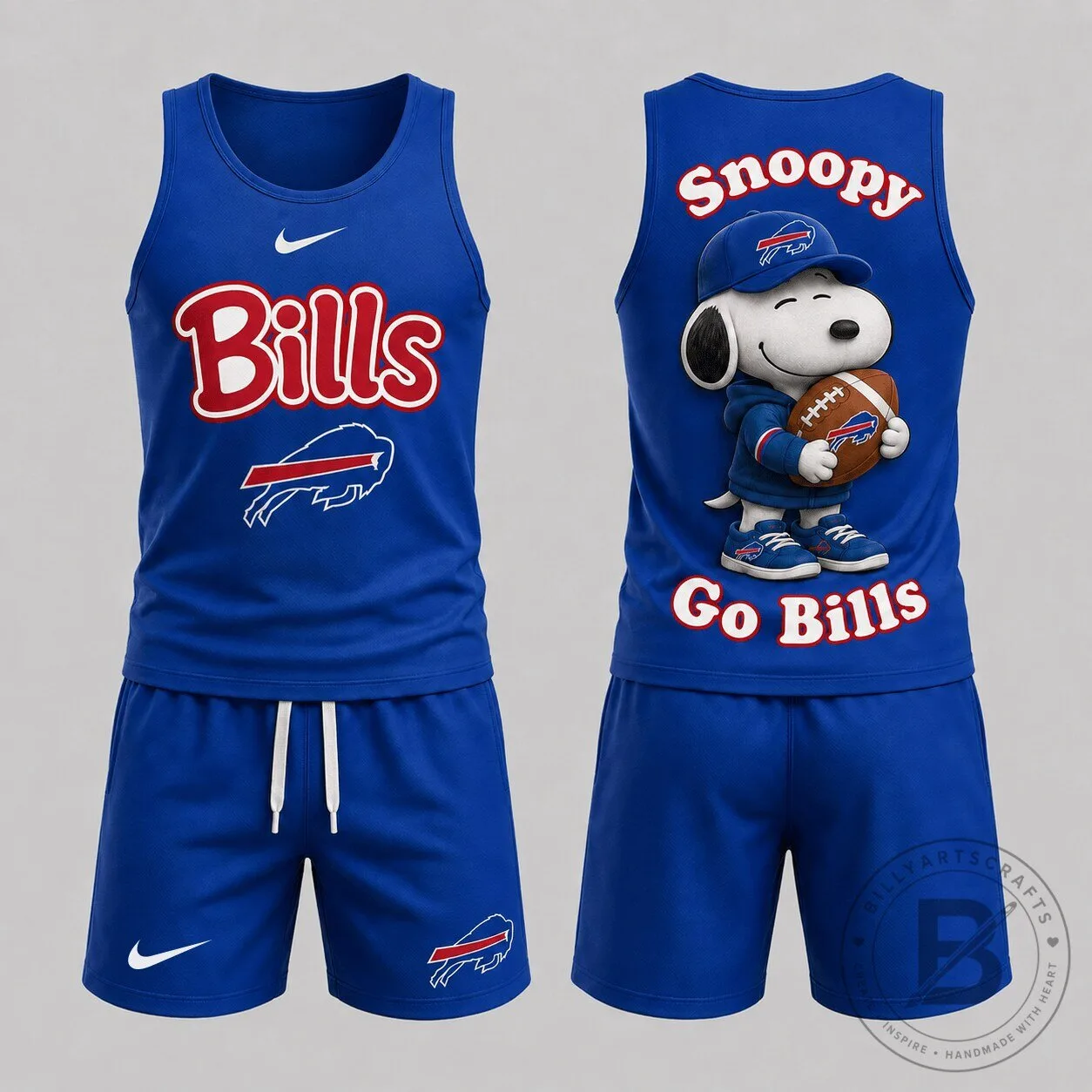 Buffalo Bills Snoopy Football Game Day Unisex Tank Top and Shorts Set