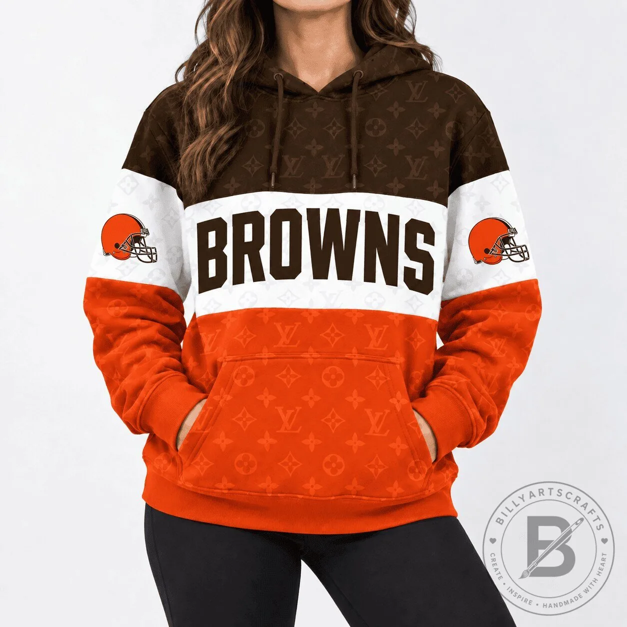 Cleveland Browns Football Team Monogrammed Style Fan Hoodie