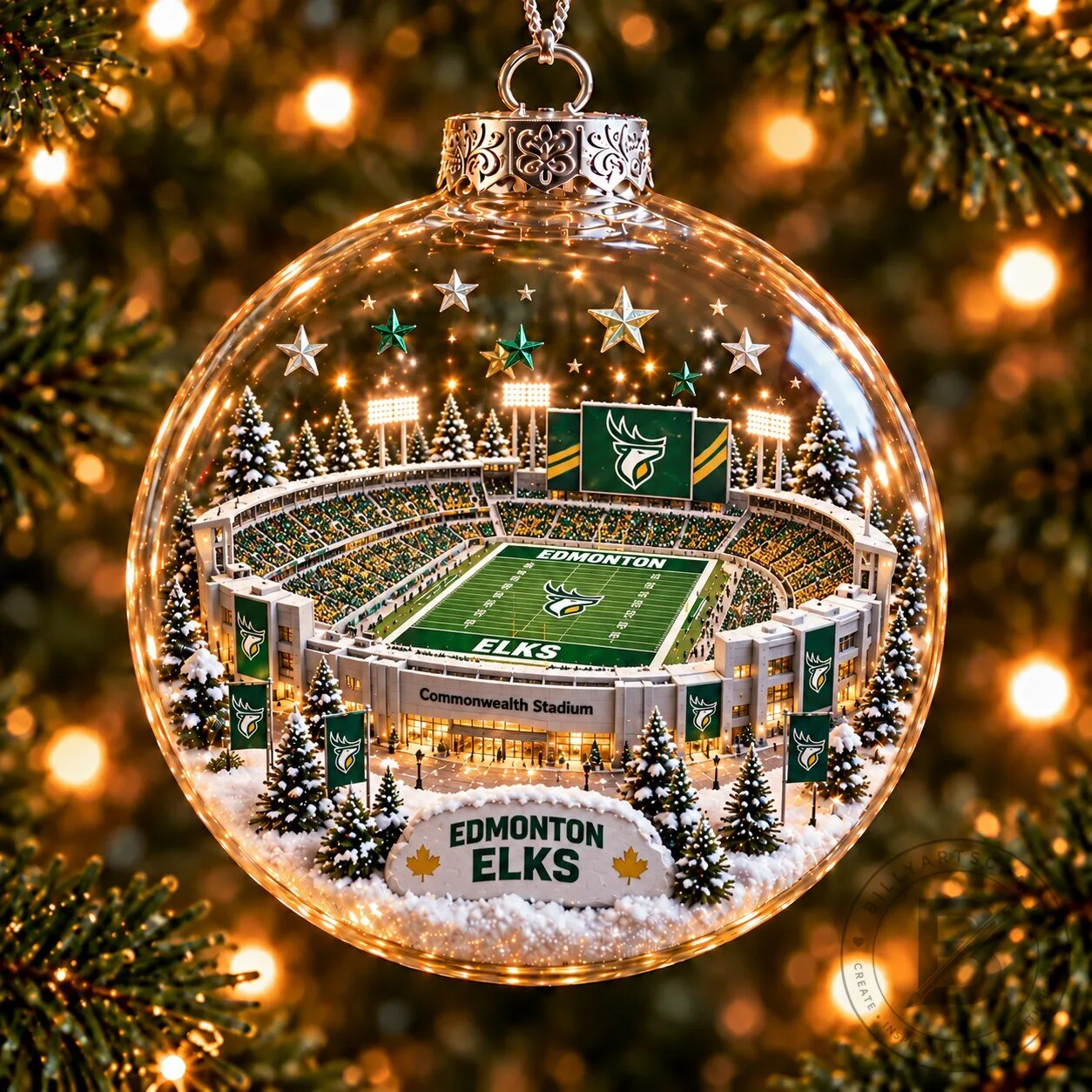 Edmonton Elks Commonwealth Stadium Christmas Tree Ornament
