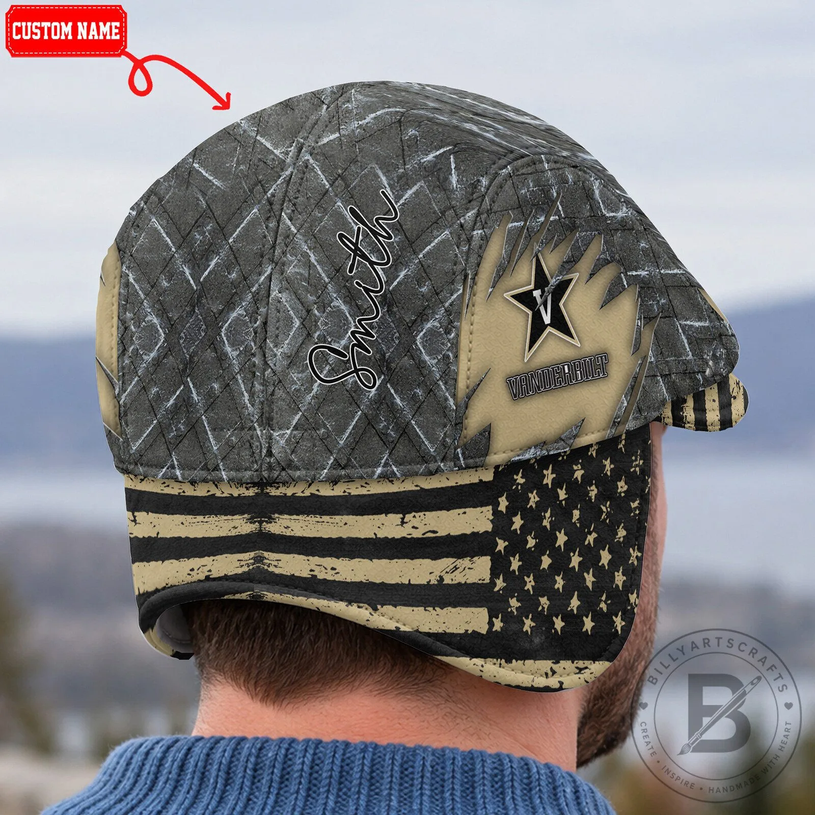 NCAA Foldable Ear Flaps Flat Cap for Vanderbilt Commodores 12 NCAA Foldable Ear Flaps Flat Cap for Vanderbilt Commodores