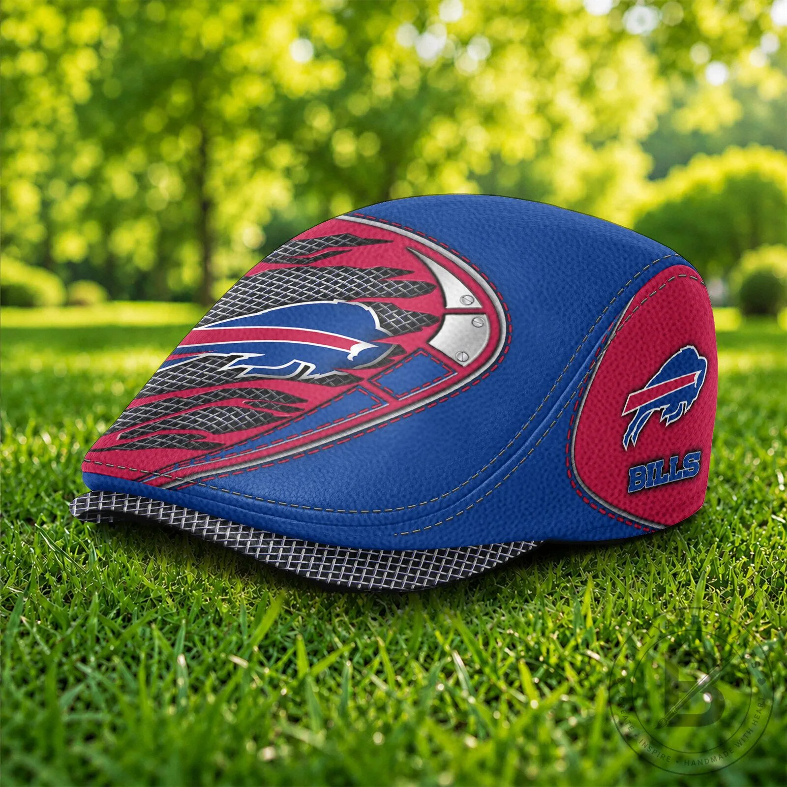 Buffalo Bills NFL Football Team Logo Blue and Red Flat Cap Hat