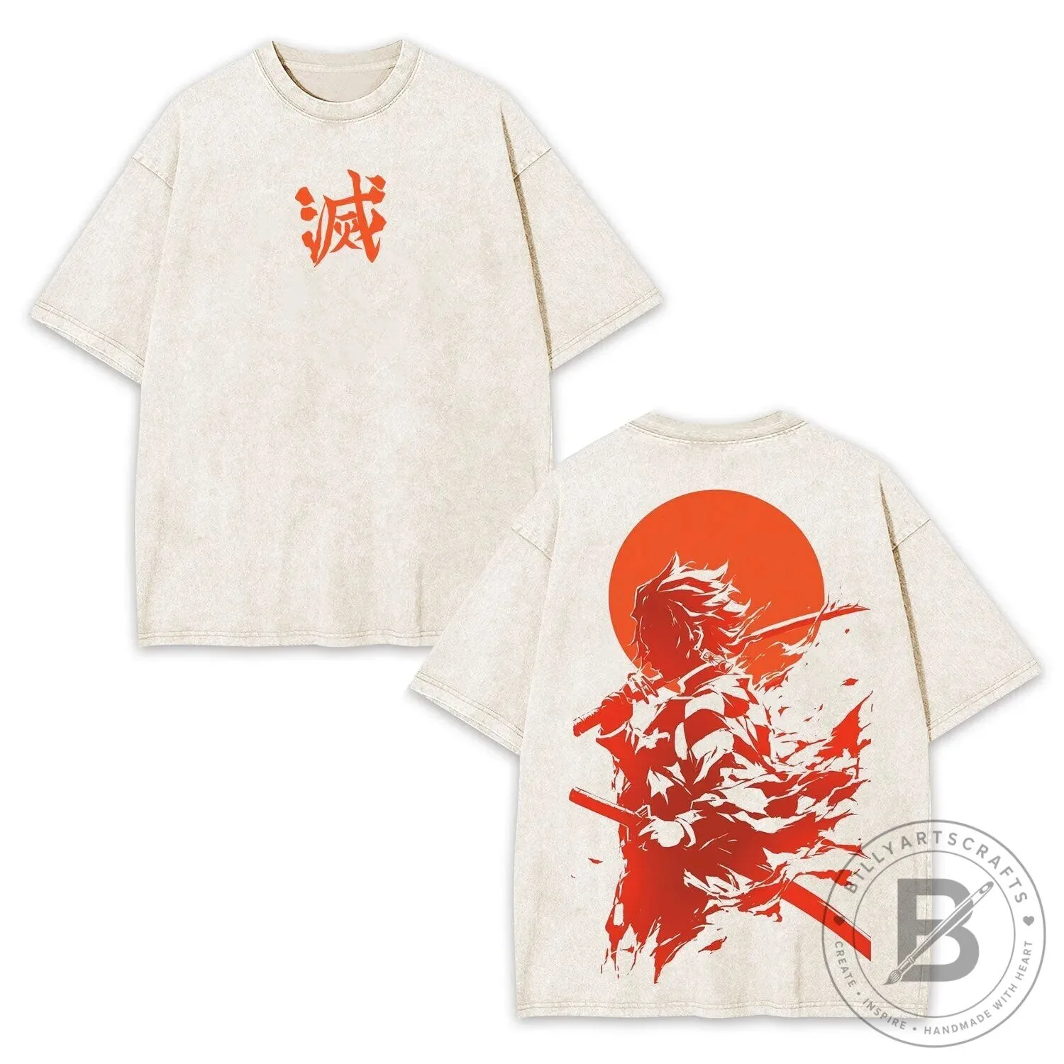 Demon Slayer Tanjiro Kamado Anime Manga Vintage Oversized T-Shirt
