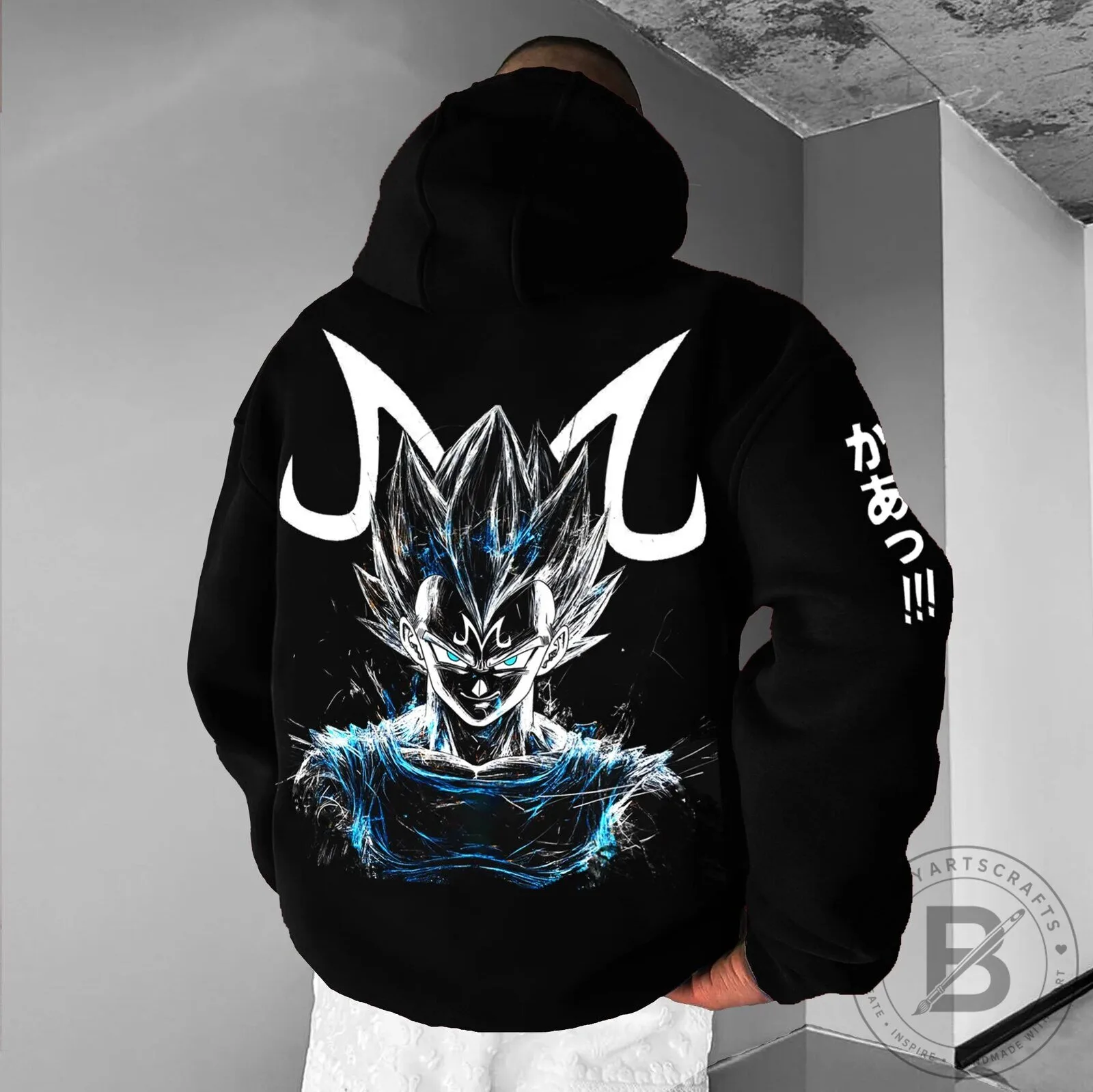 Majin Vegeta Dragon Ball Z Super Saiyan Blue Anime Graphic Hoodie
