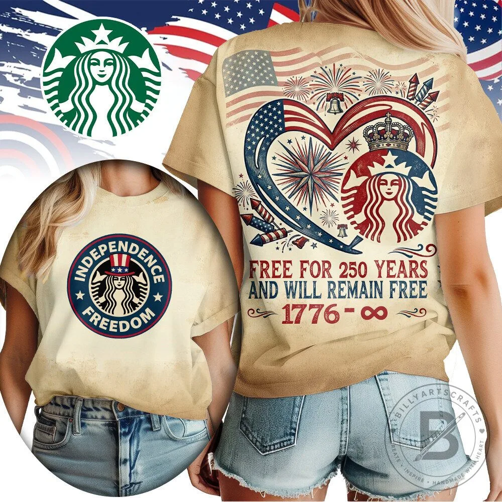Fourth of July Starbucks Independence Freedom Americana T-Shirt