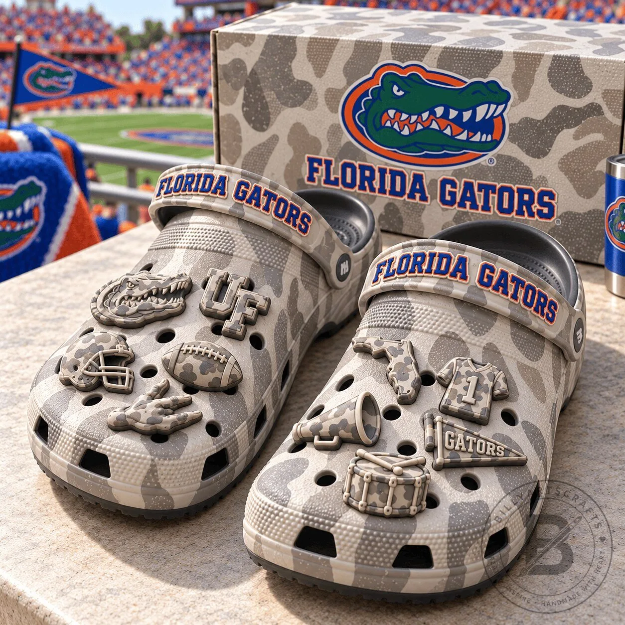 Florida Gators Camouflage Crocs Shoes with Jibbitz Charms