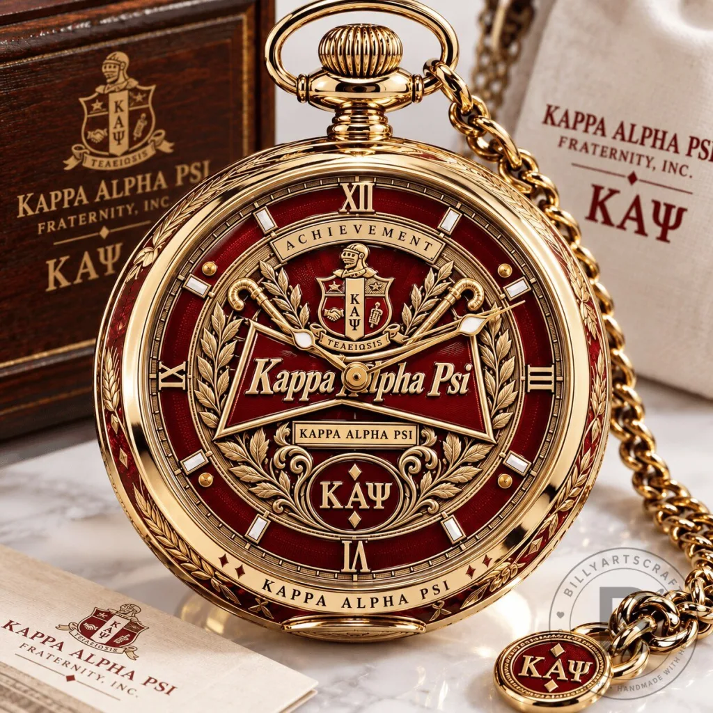 Kappa Alpha Psi Fraternity Gold Plated Vintage Pocket Watch with Chain Kappa Alpha Psi Fraternity Gold Plated Vintage Pocket Watch with Chain