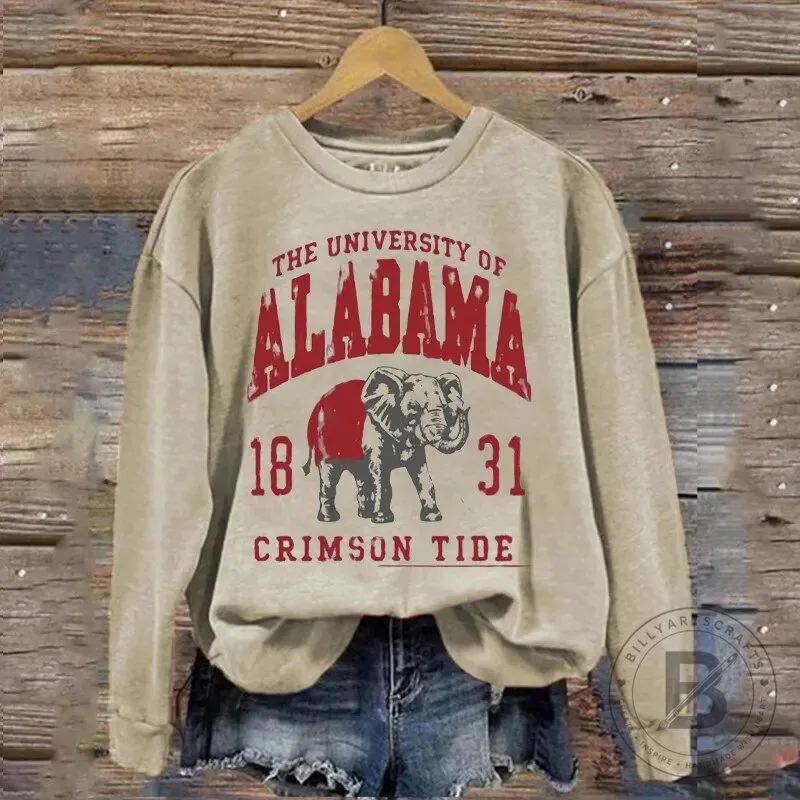 University of Alabama Crimson Tide Elephant Mascot Vintage Style Sweatshirt