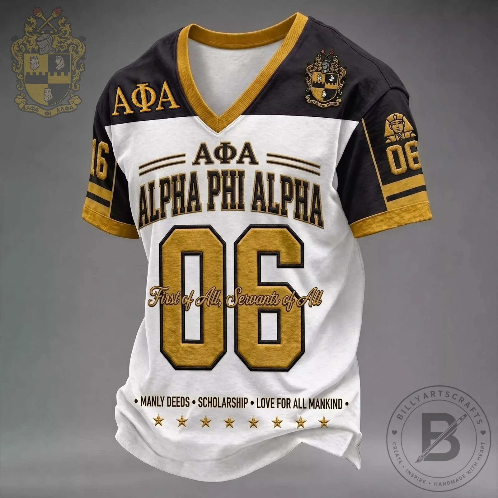 Alpha Phi Alpha Fraternity Black Gold White Jersey