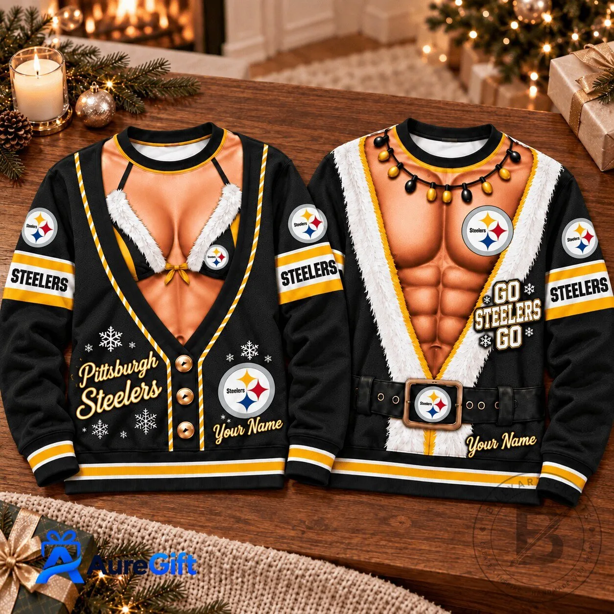 Pittsburgh Football Steelers Christmas Personalized Ugly Sweater Sweatshirt