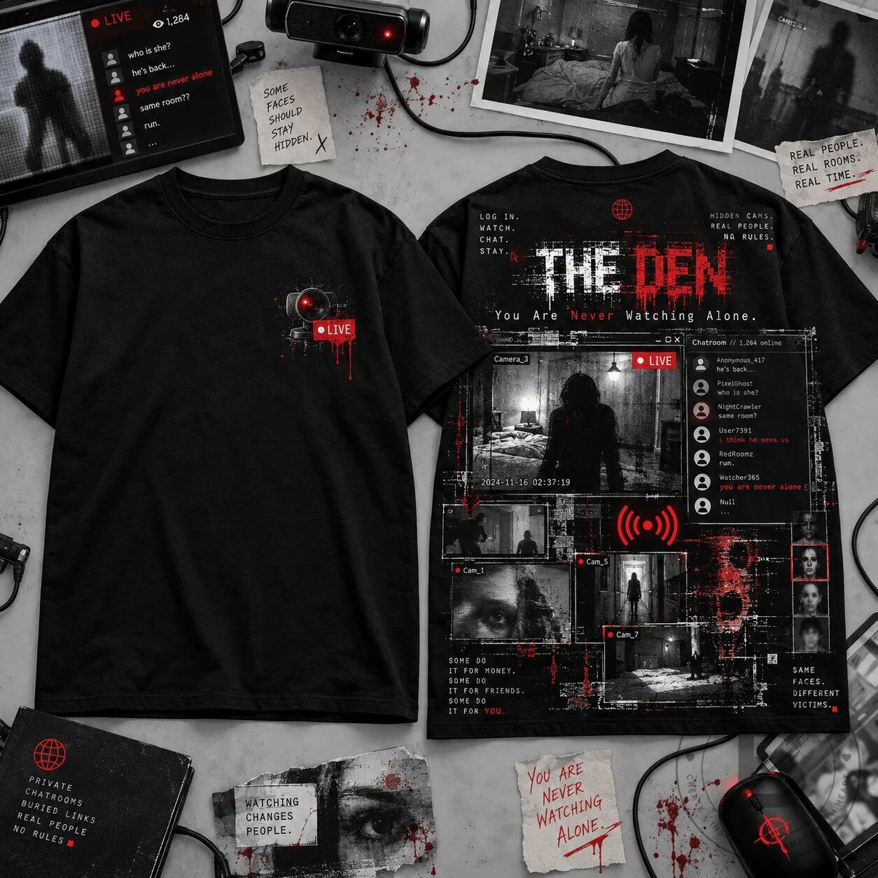 The Den You Are Never Watching Alone Horror Movie T-Shirt