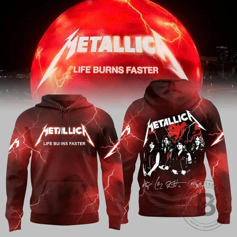 Las Vegas Concert Hoodie - Metallica Life Burns Faster Sphere Design