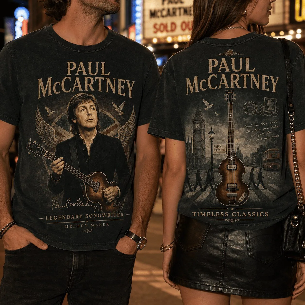 Paul McCartney Legendary Songwriter Vintage Style Graphic T-Shirt