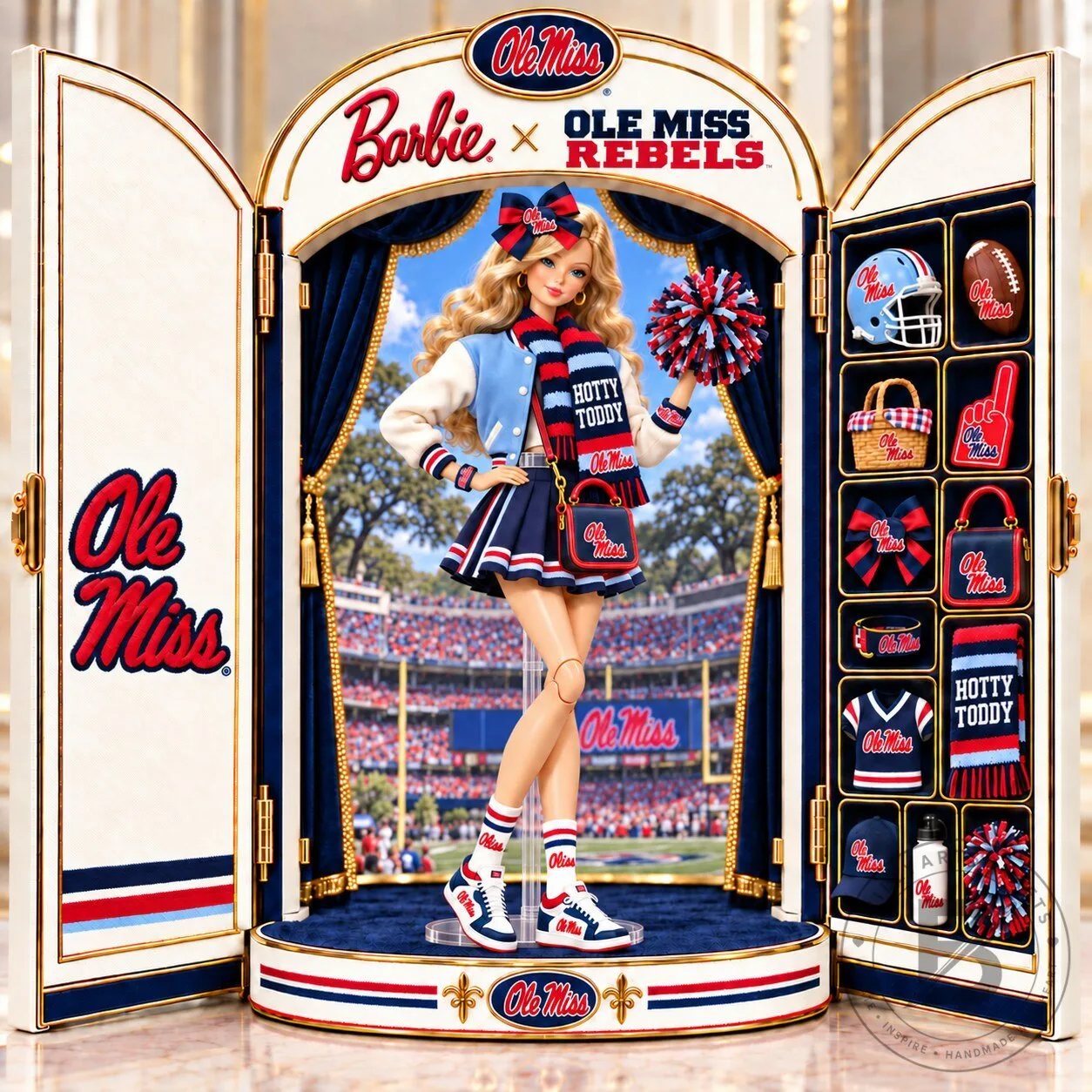 Barbie Ole Miss Rebels Commemorative Collectible Figurine